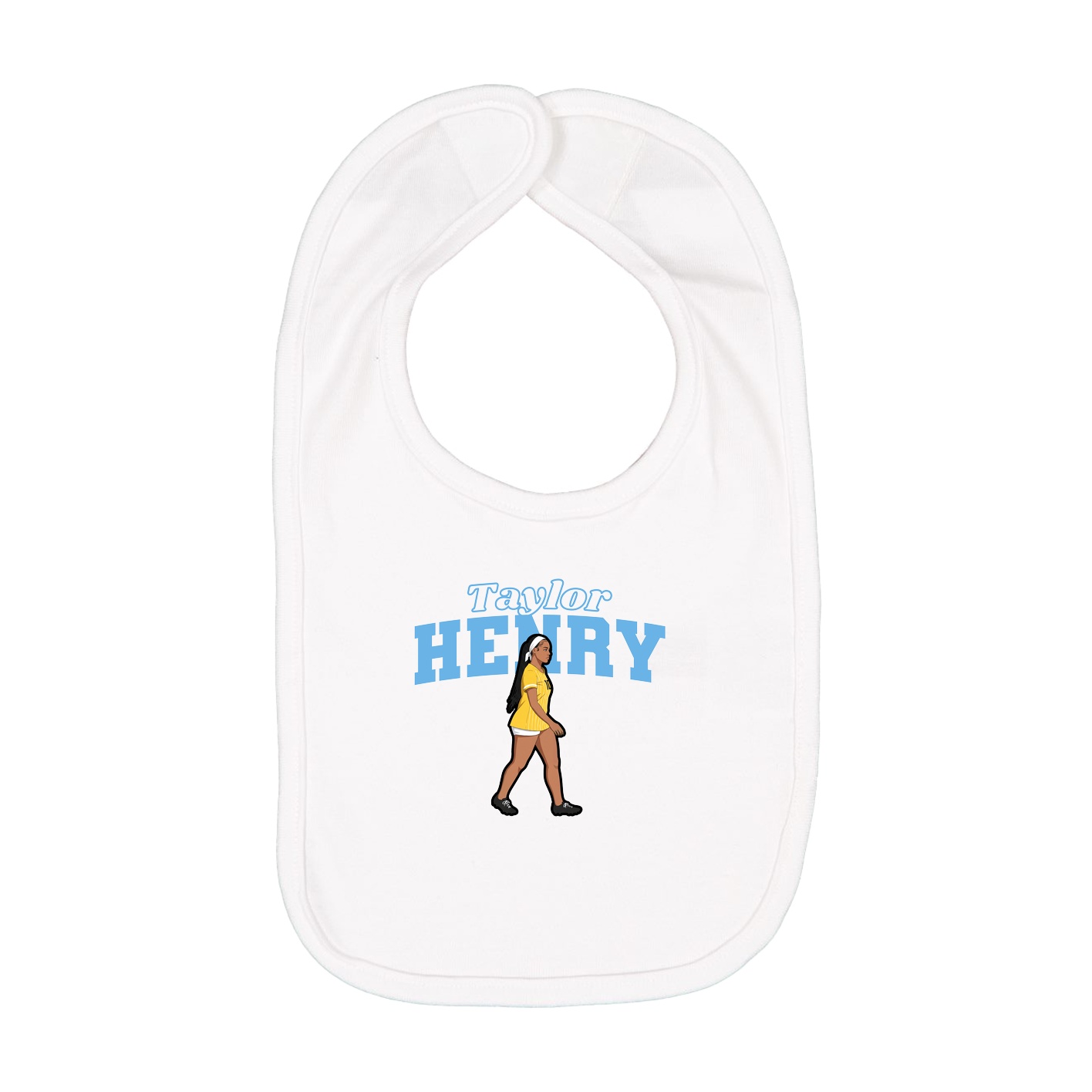 Infant Bib — Name Arch in White