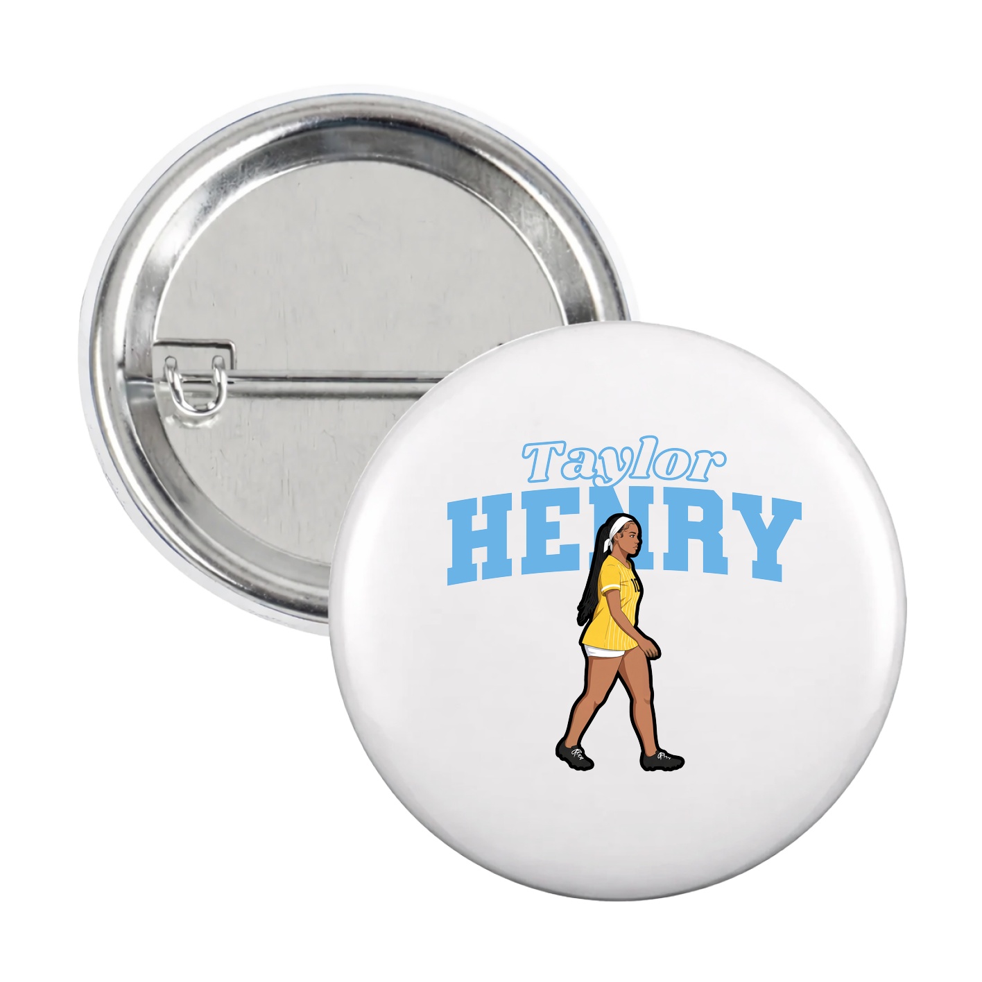 Game Day Button — Name Arch in White