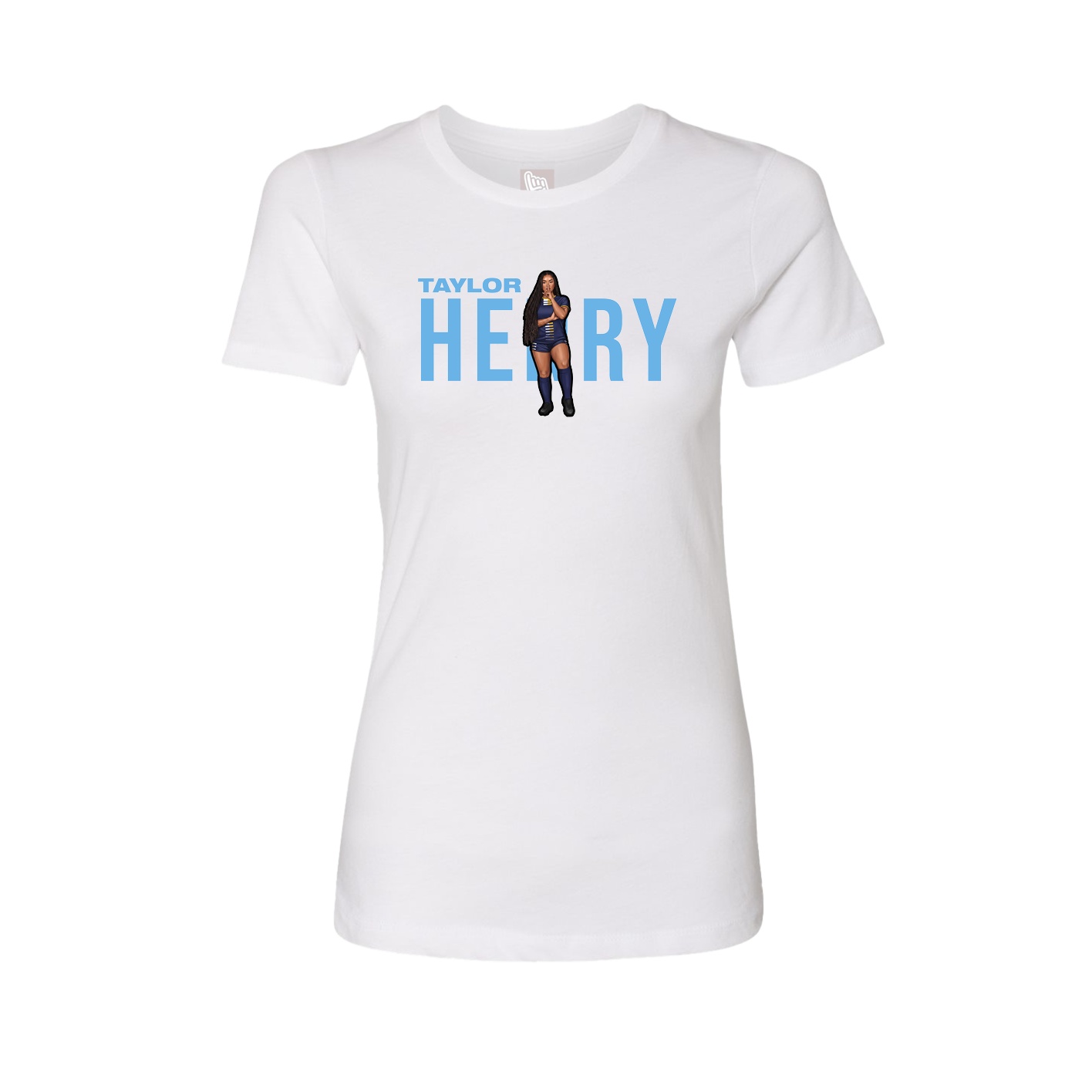 Fitted Women's Tee — Player Name in White