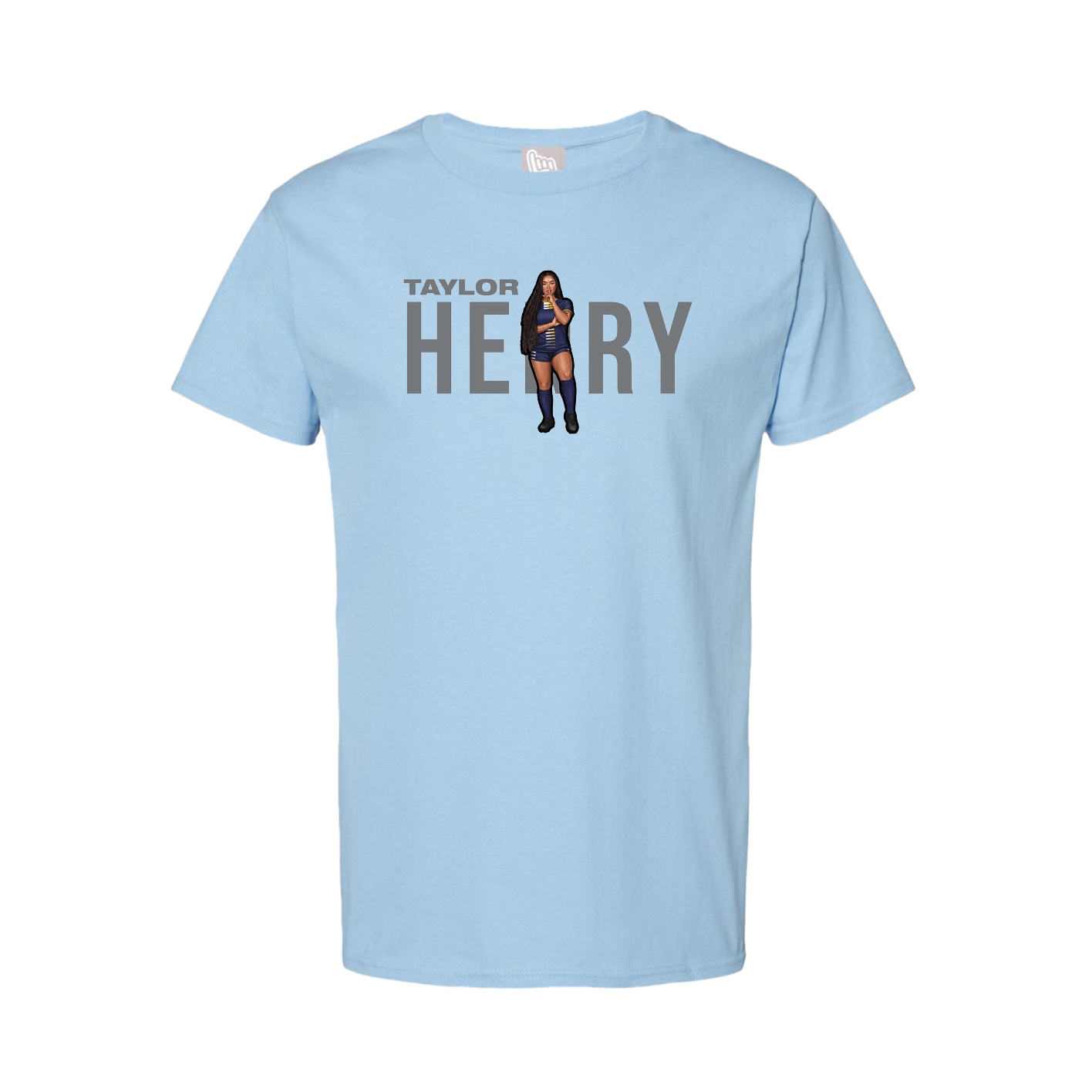 Youth Tee — Player Name in Light Blue