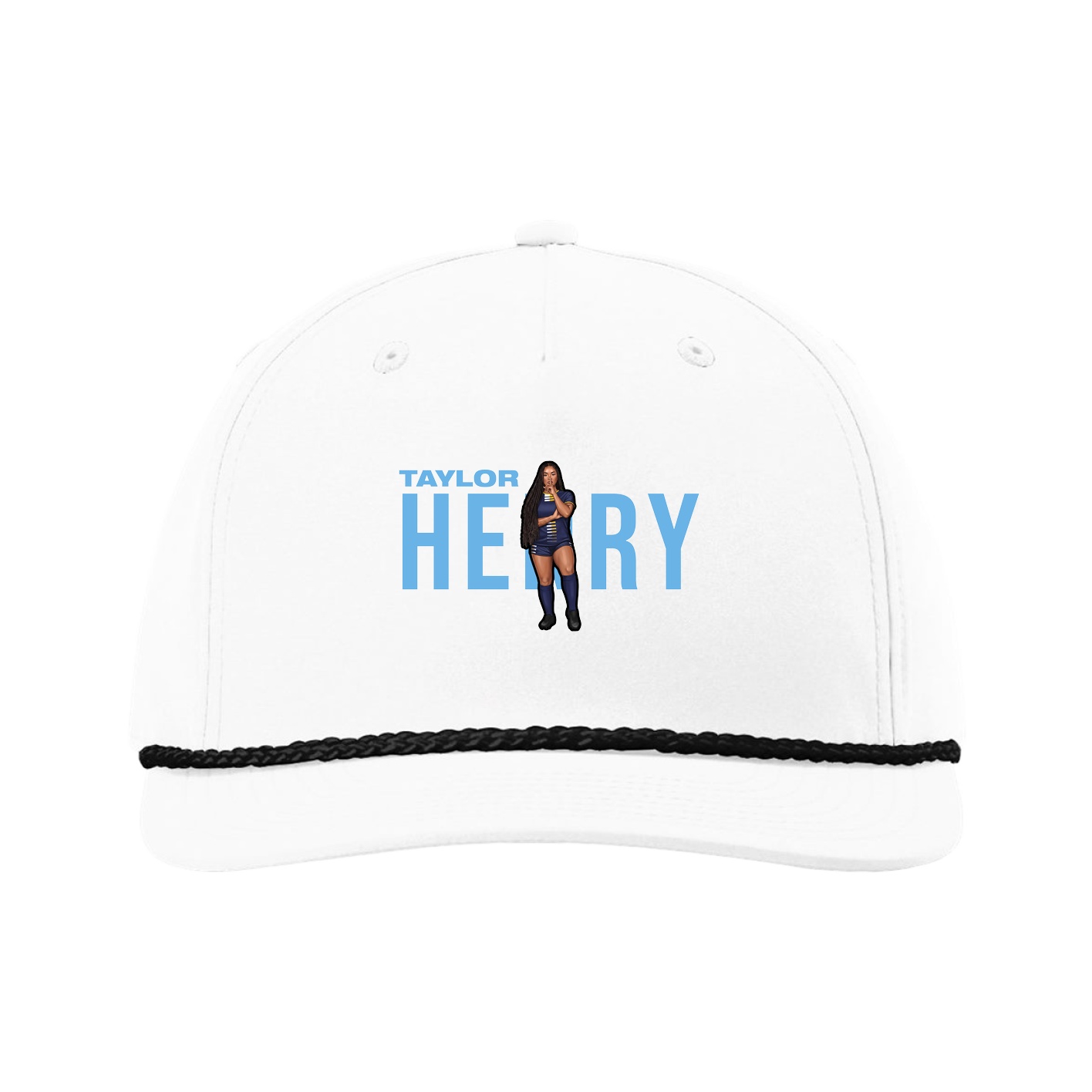 Five-Panel Classic Rope Cap — Player Name in White