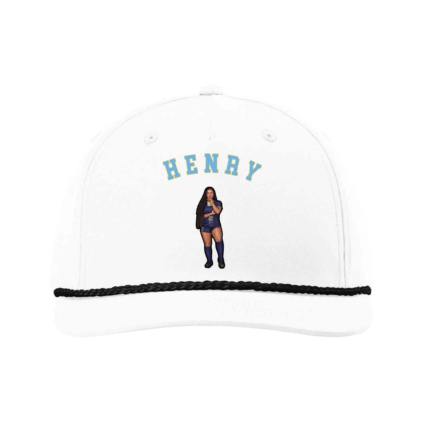 Five-Panel Classic Rope Cap — Shirsey Arch in White