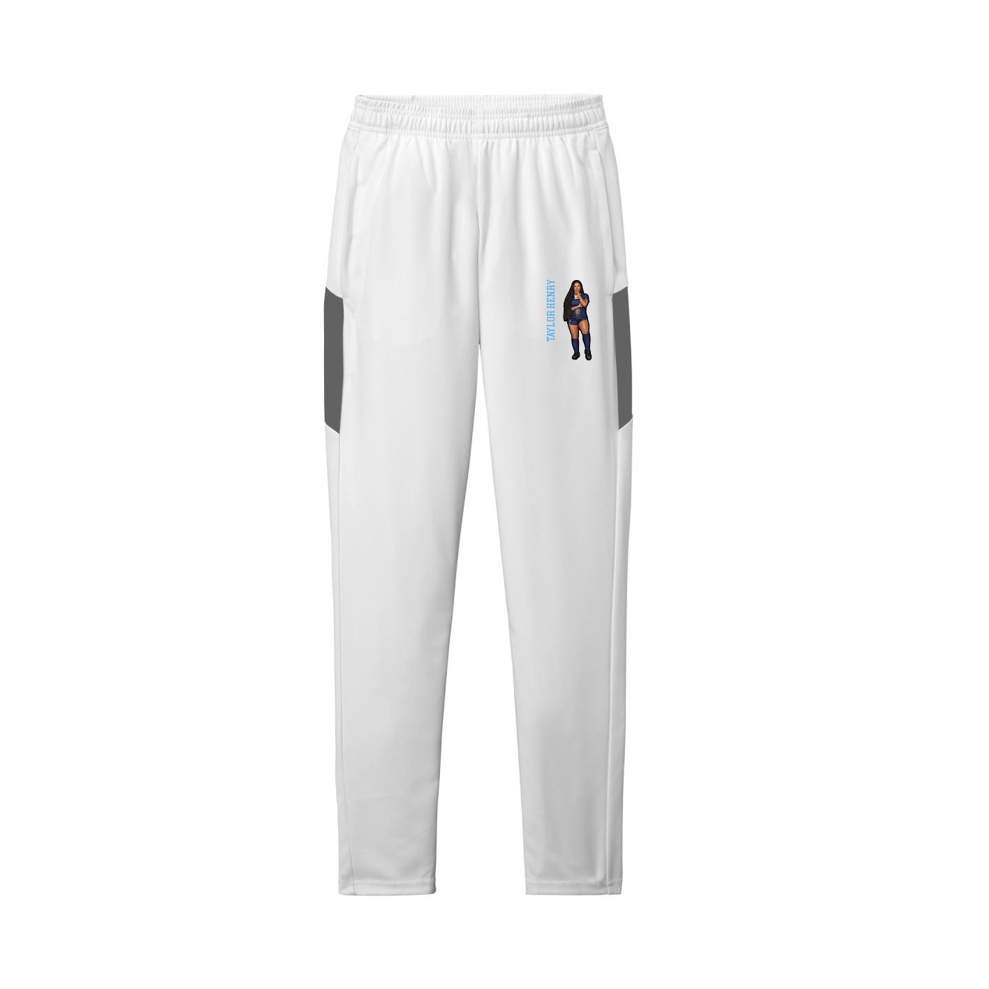 Team Travel Pant — Name Vertical in White/Grey