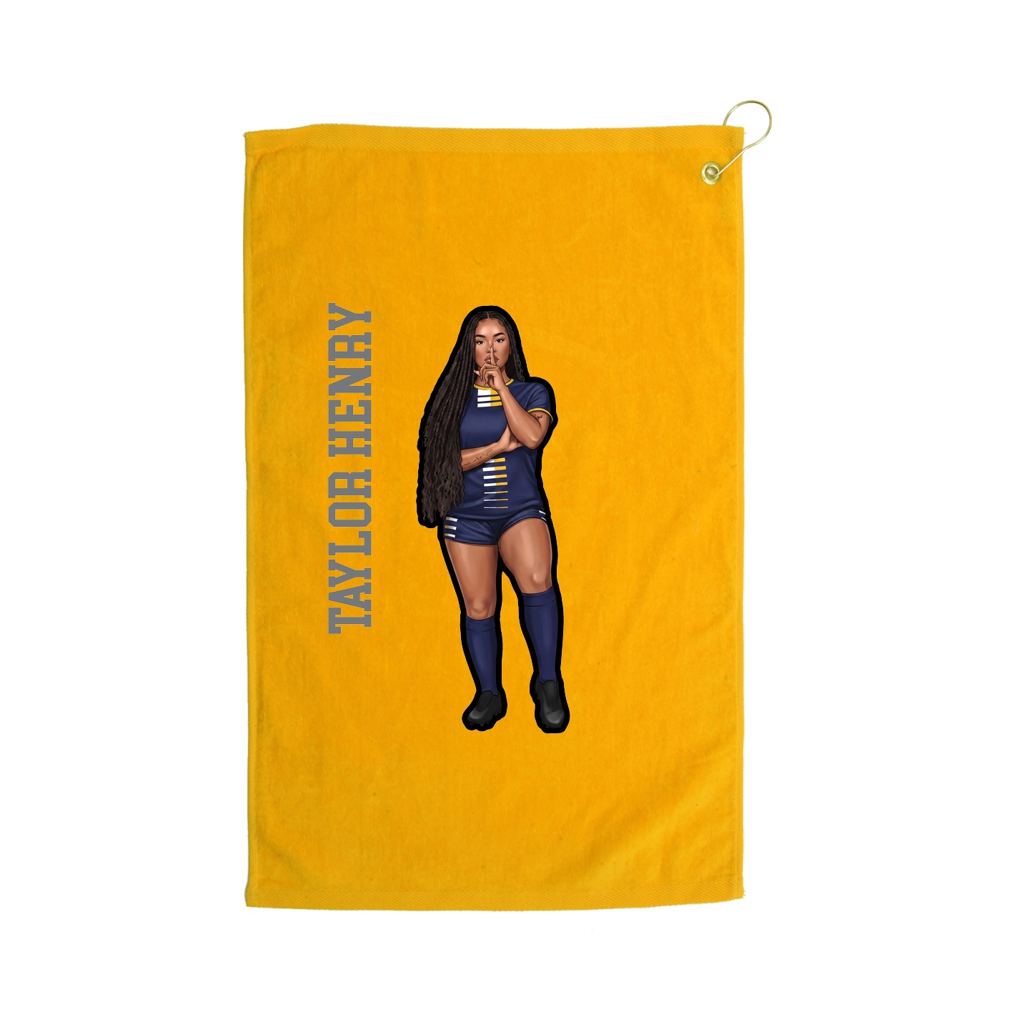 Golf Towel — Name Vertical in Gold