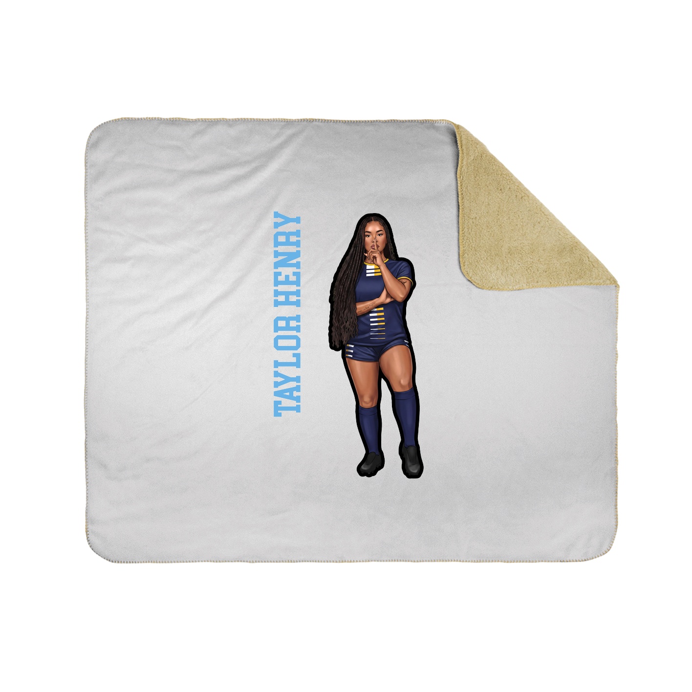 Throw Blanket — Name Vertical in White