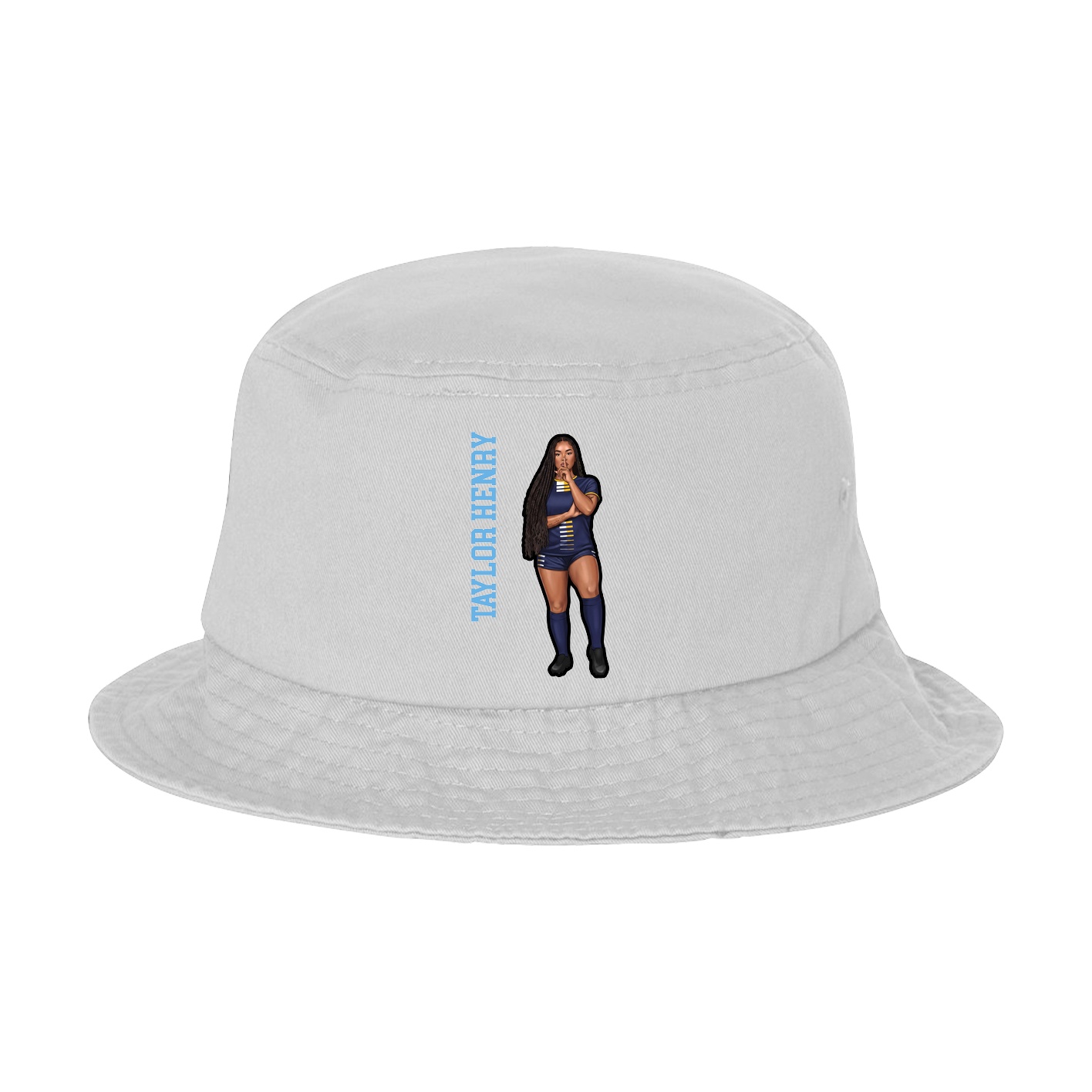 Bucket Cap — Name Vertical in White