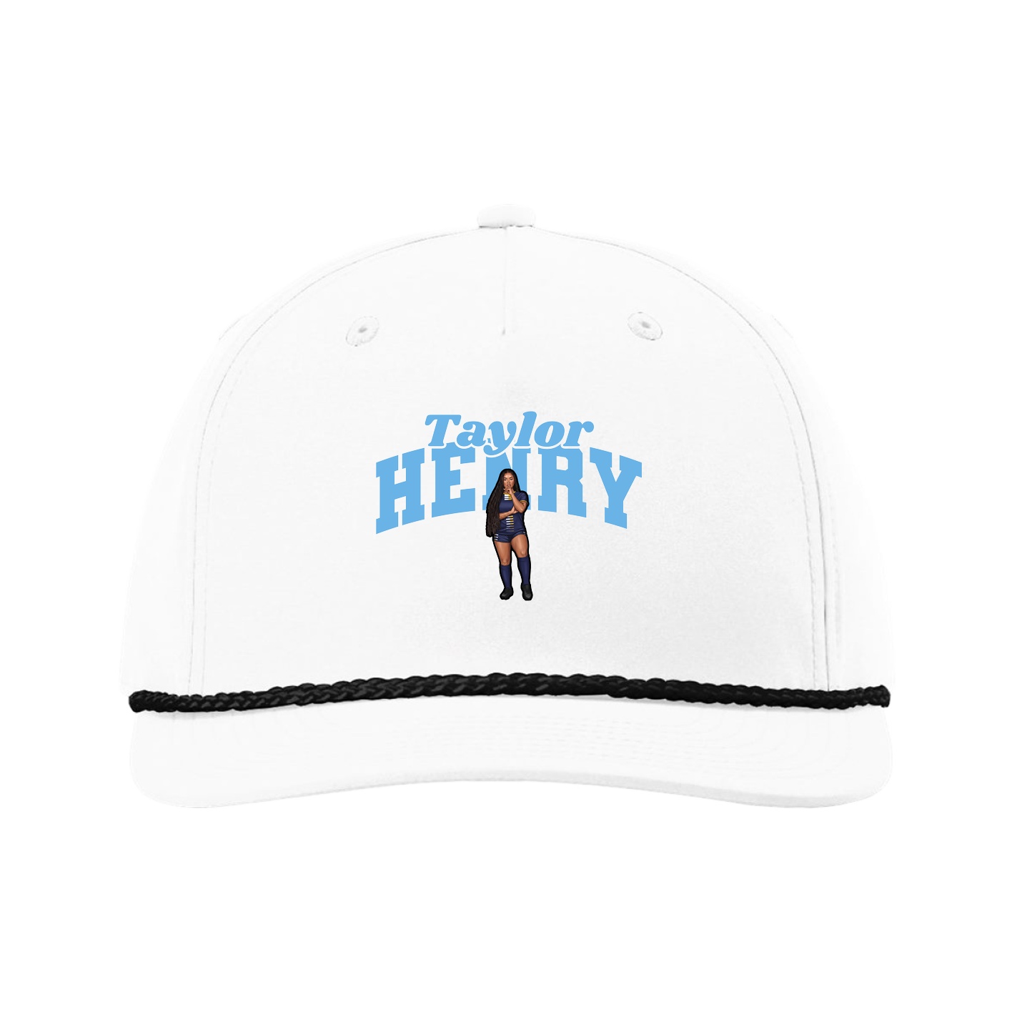 Five-Panel Classic Rope Cap — Signature Arch in White