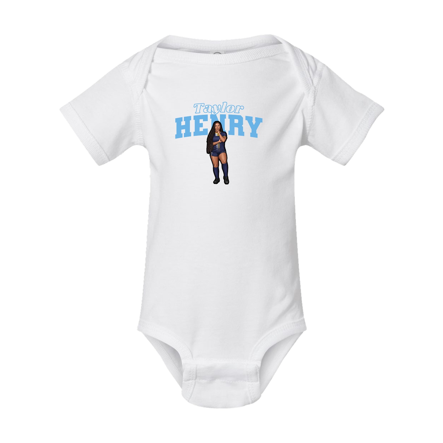 Baby Onesie — Name Arch in White