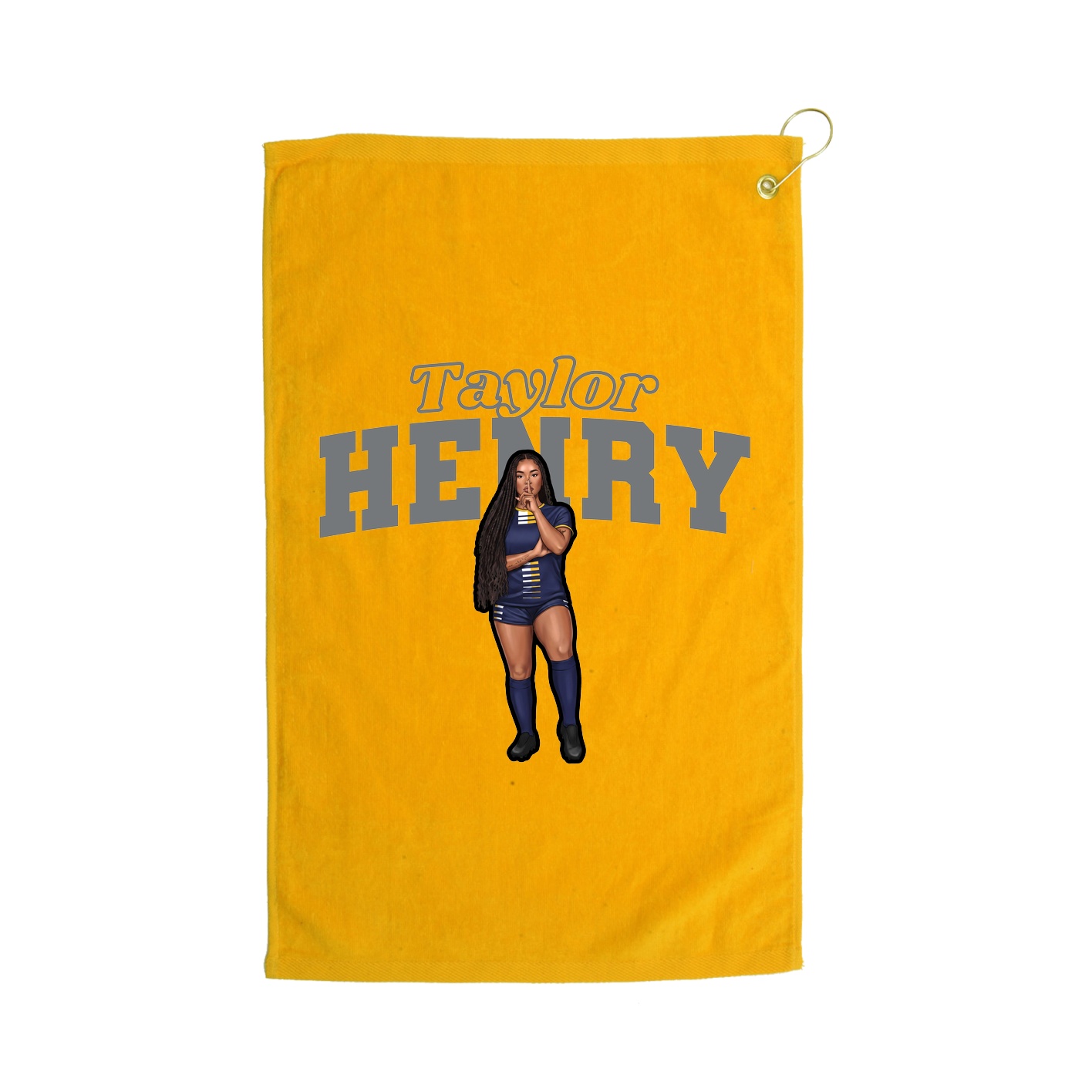 Golf Towel — Name Arch in Gold
