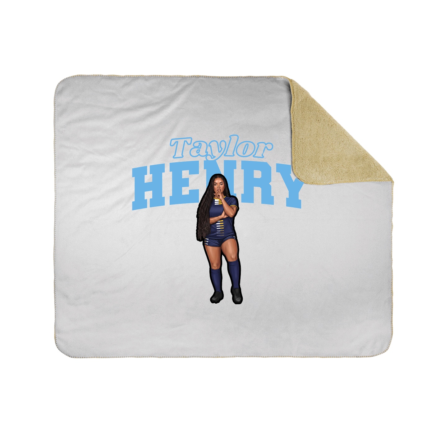 Throw Blanket — Name Arch in White