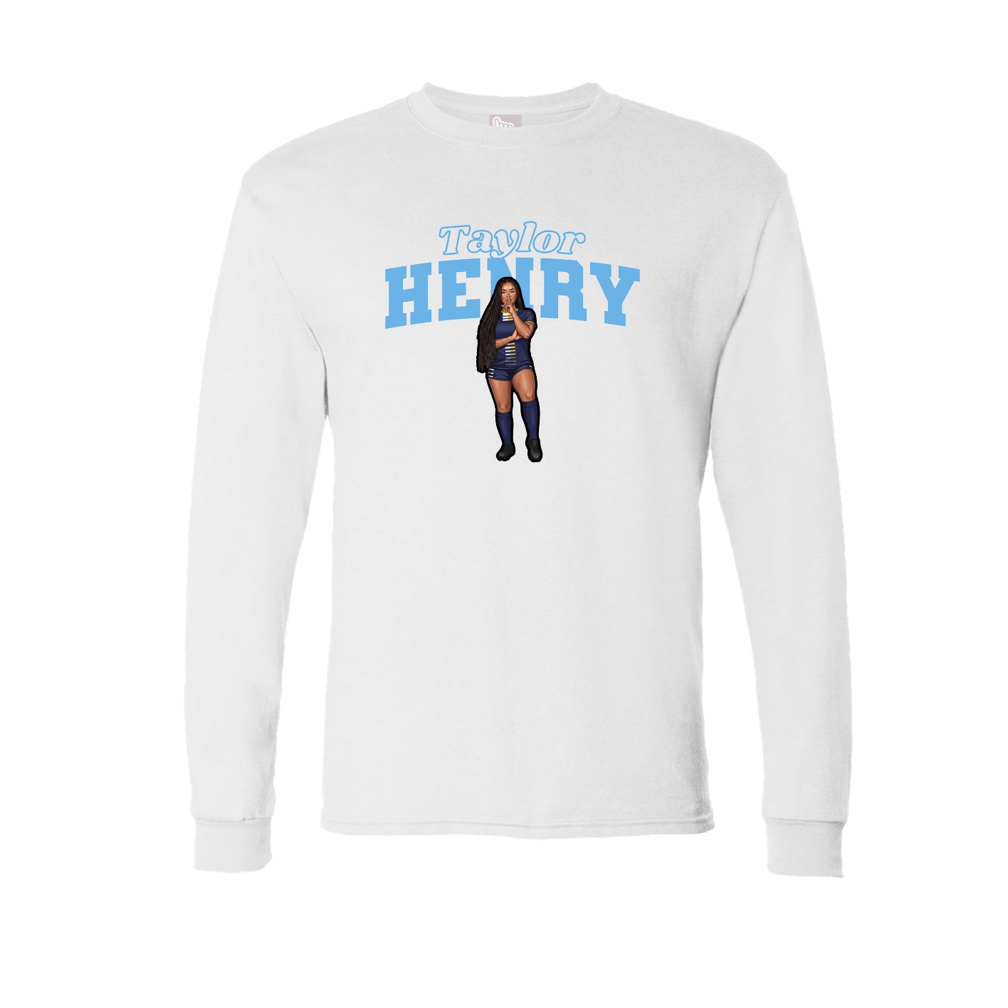 Long Sleeve Tee — Name Arch in White