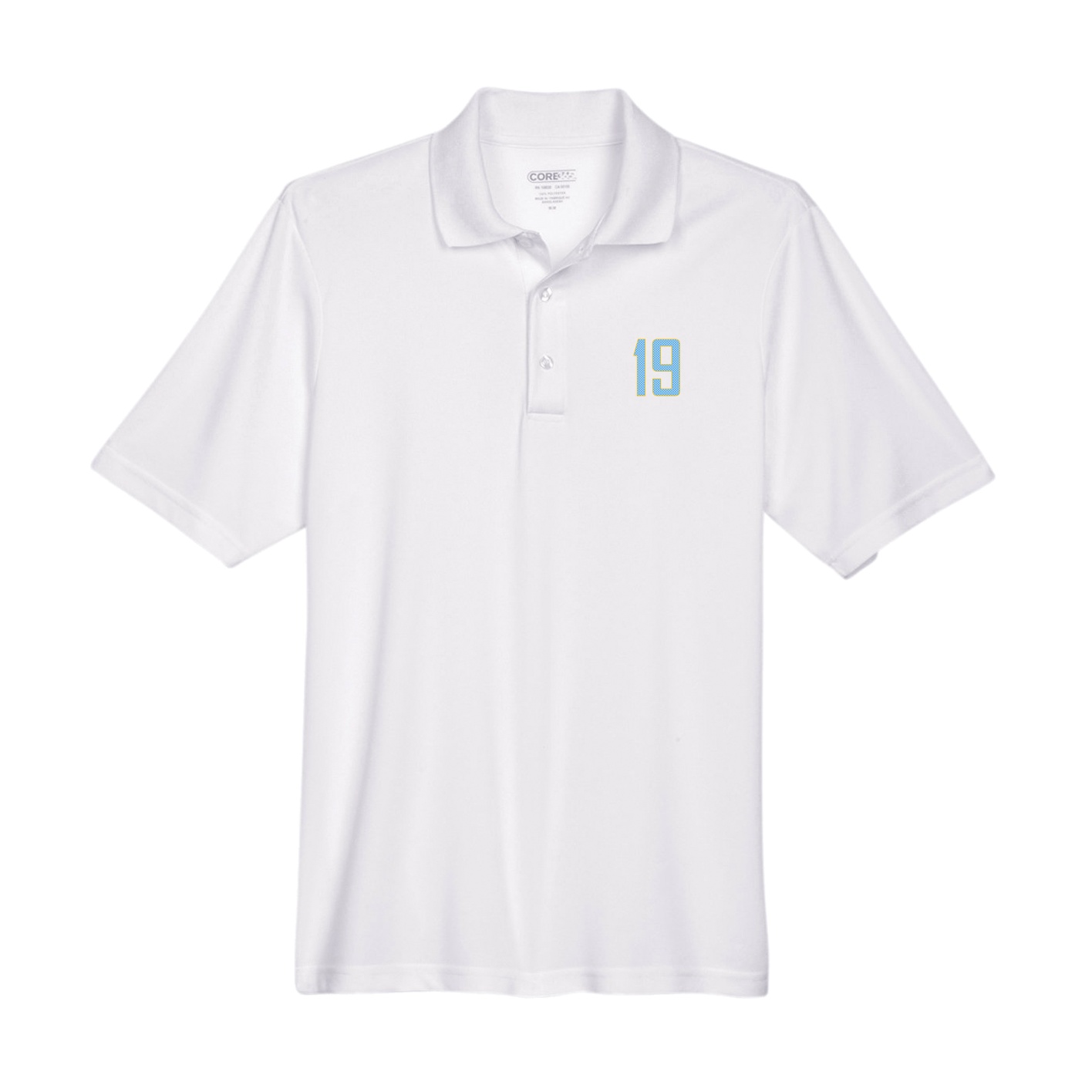 Performance Polo — Front Shirsy in White
