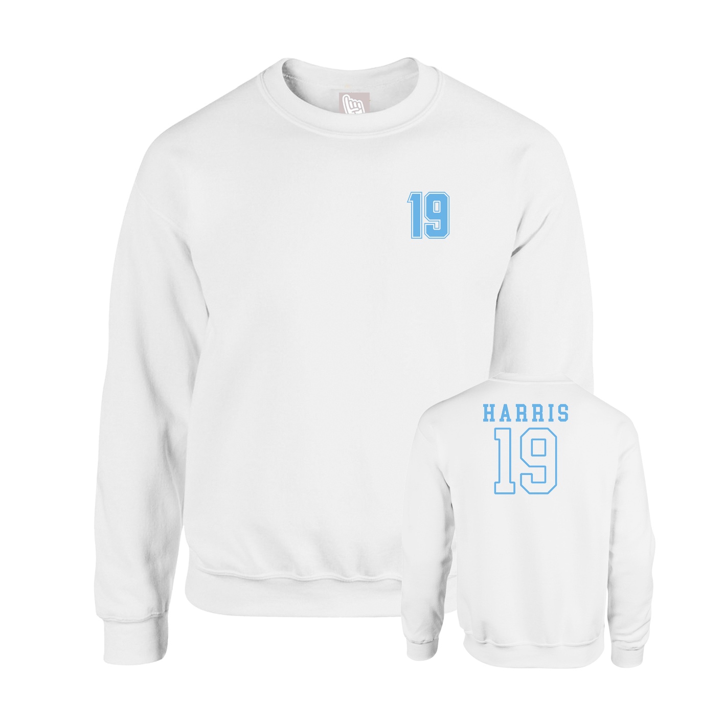 Fleece Crew — Chest Back in White