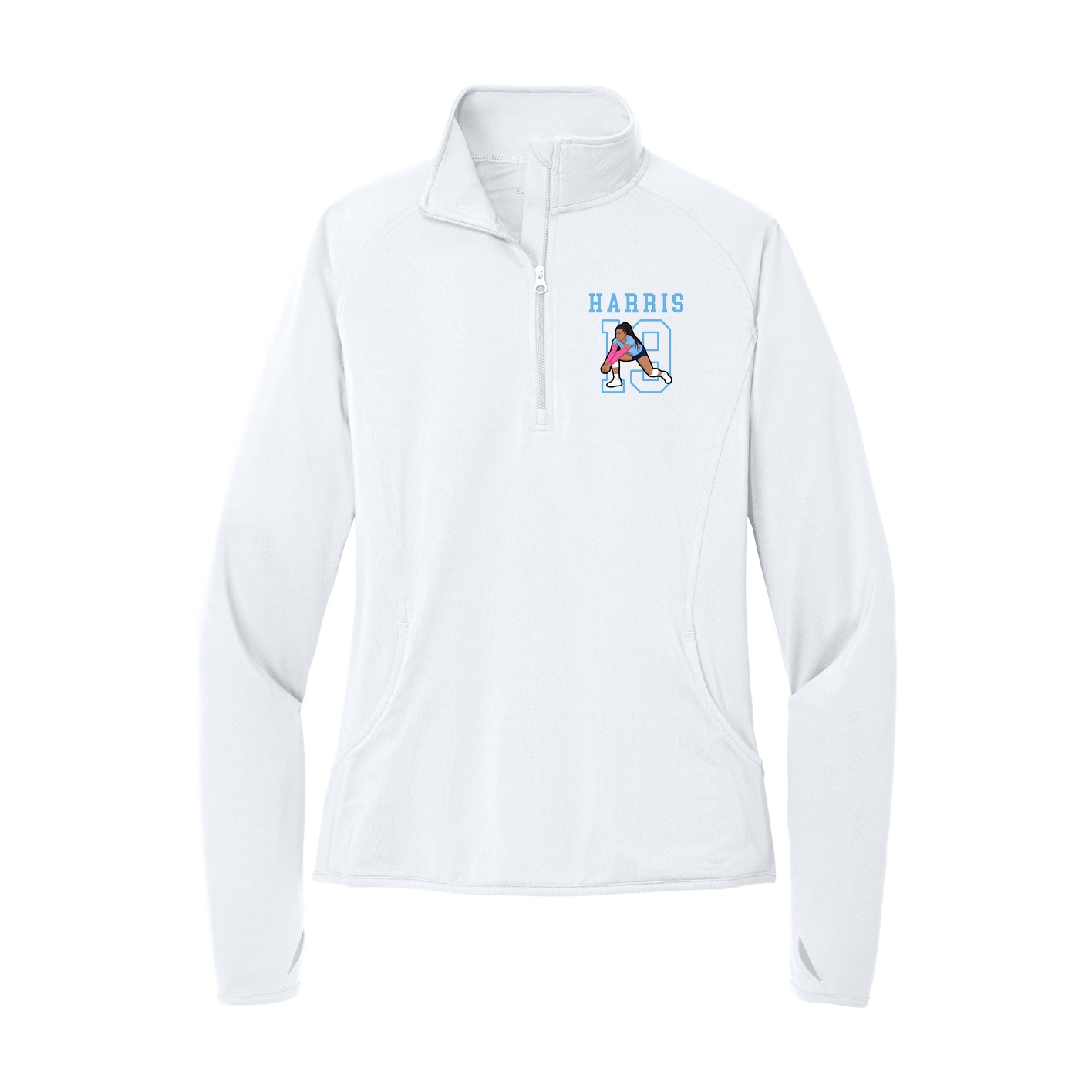 Women's Q-Zip Pullover — Shirsey in White
