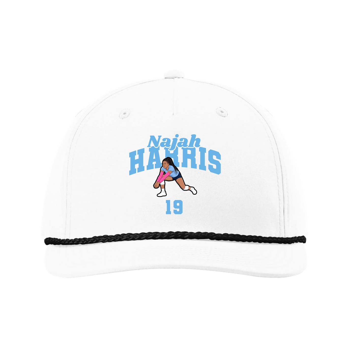 Five-Panel Classic Rope Cap — Signature Arch in White