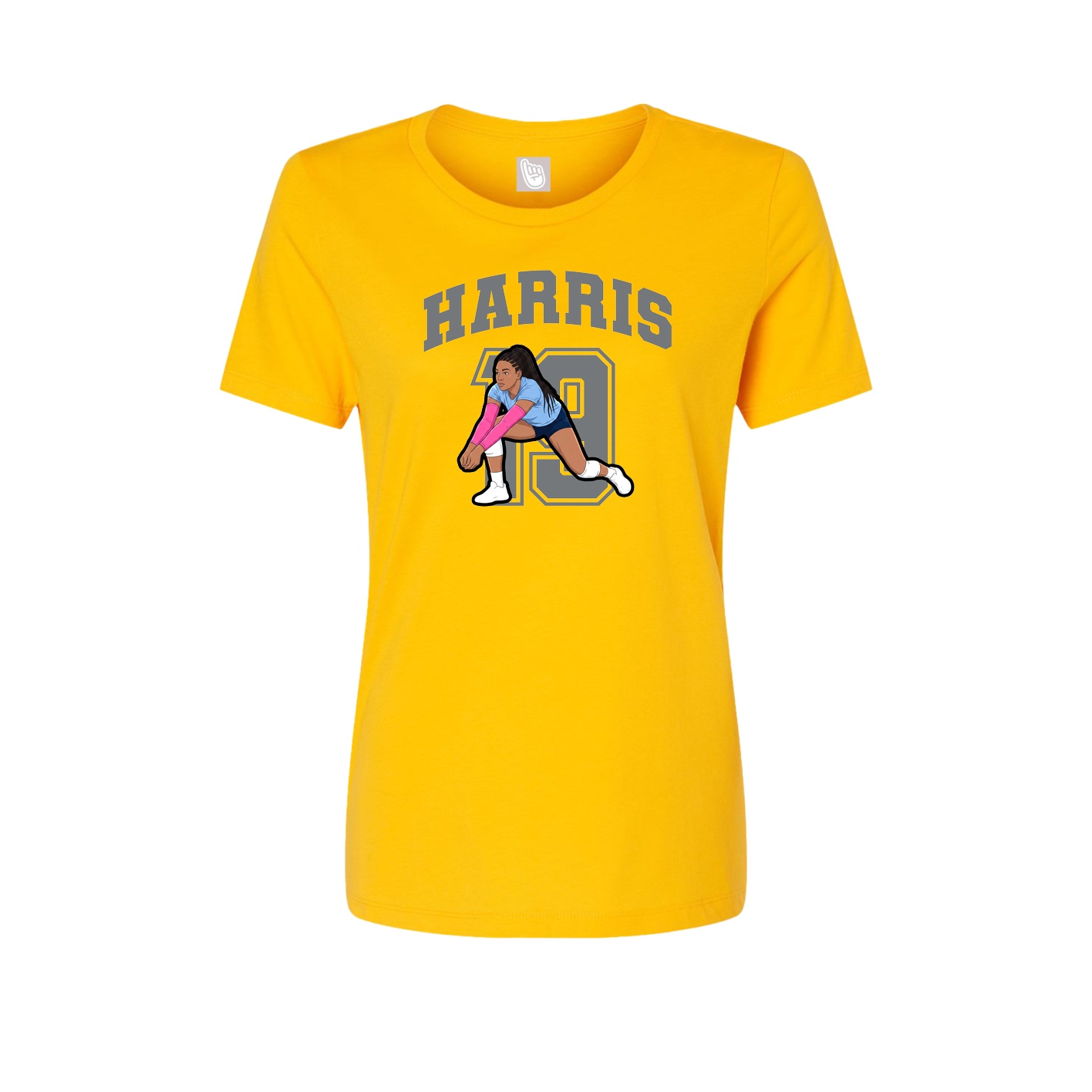 Fitted Women's Tee — Number in Gold