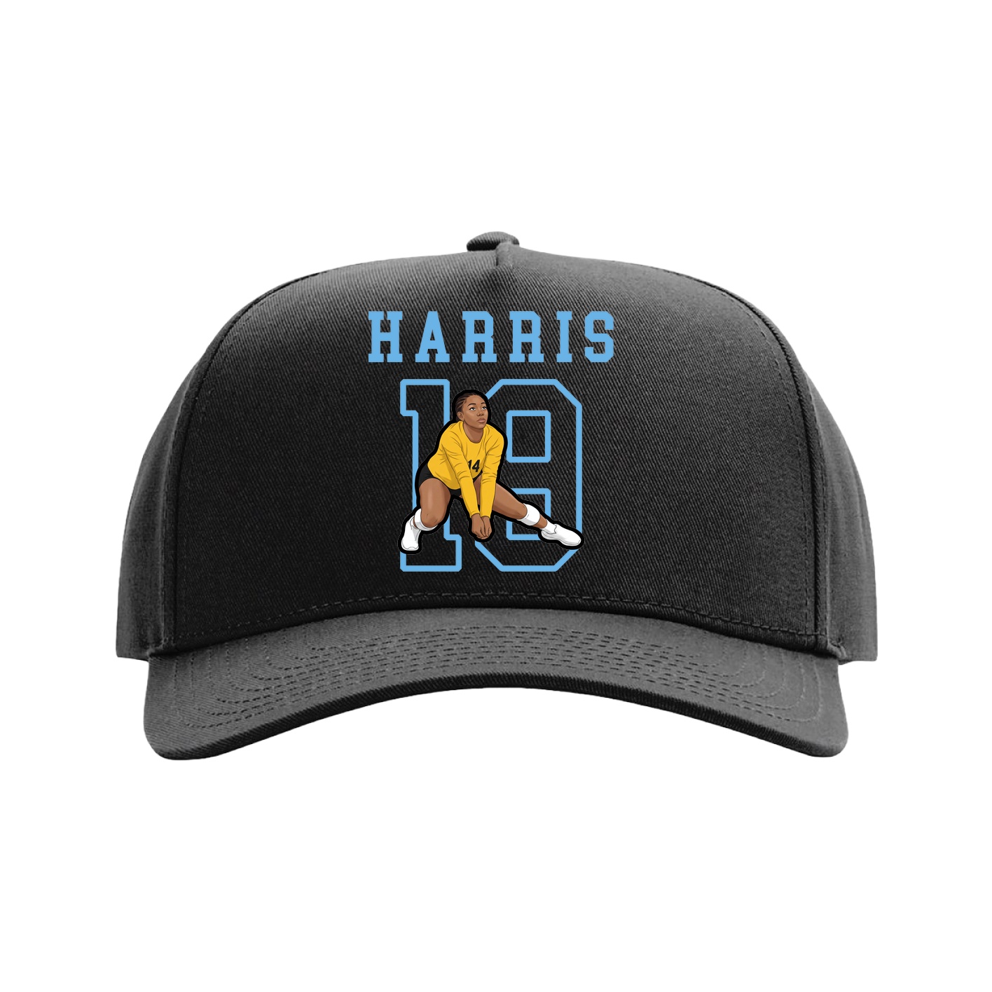 Full Fabric Five-Panel Champ Cap — Shirsey in Black