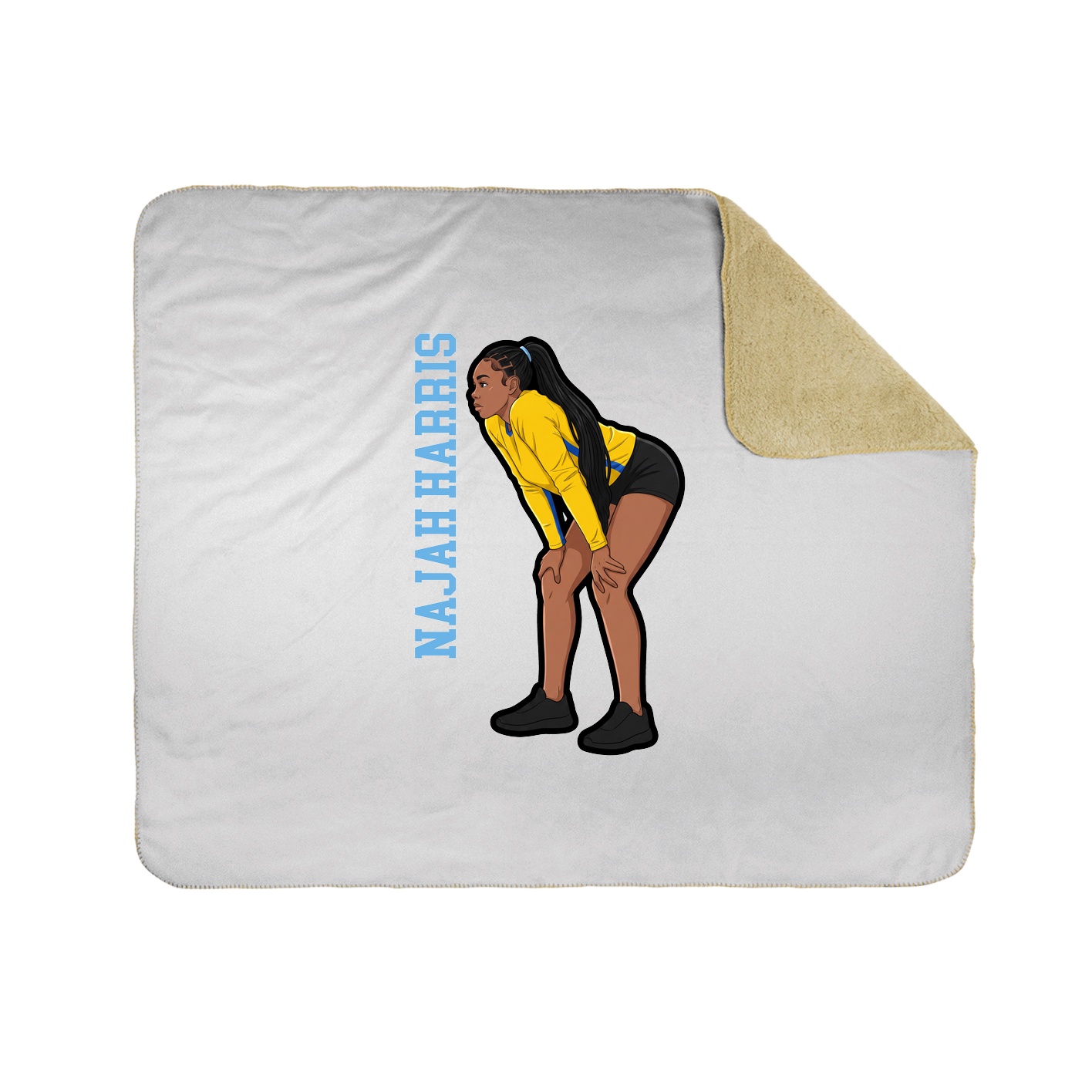 Throw Blanket — Name Vertical in White