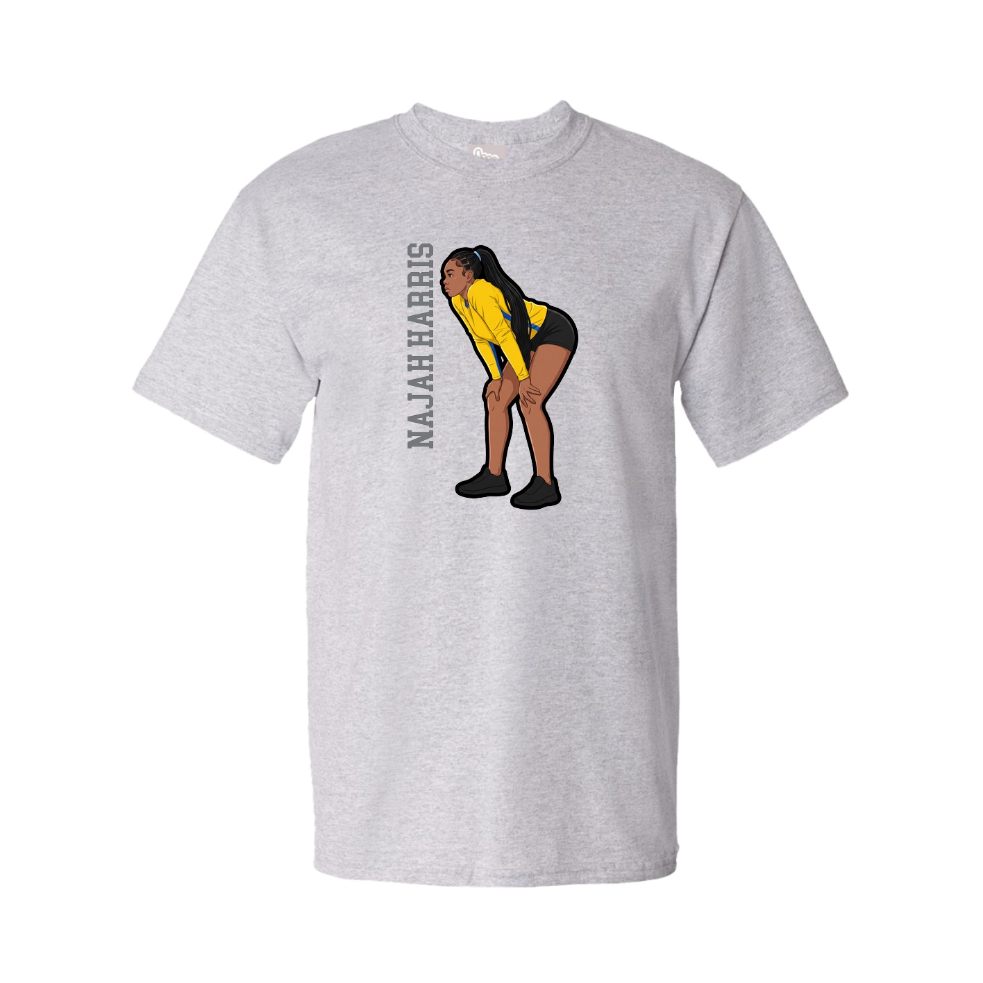 Youth Tee — Name Vertical in Grey