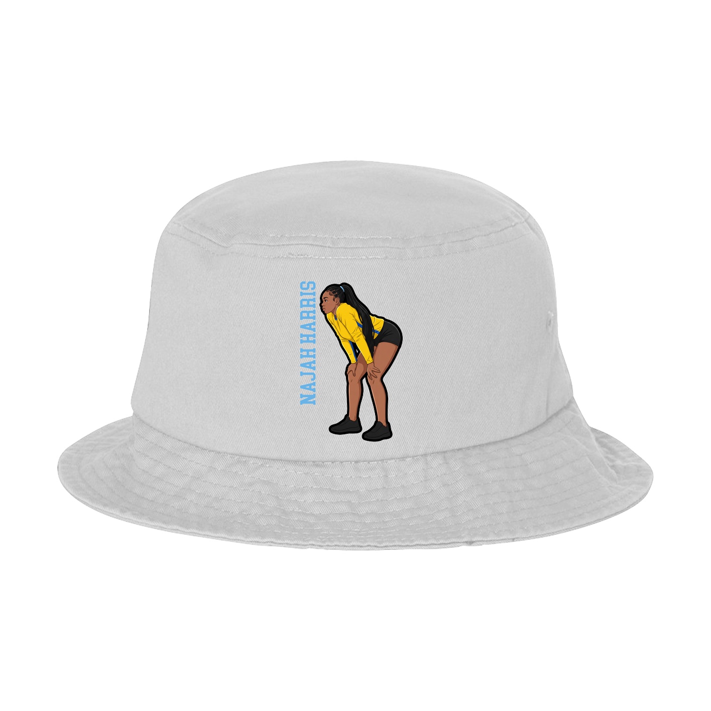 Bucket Cap — Name Vertical in White