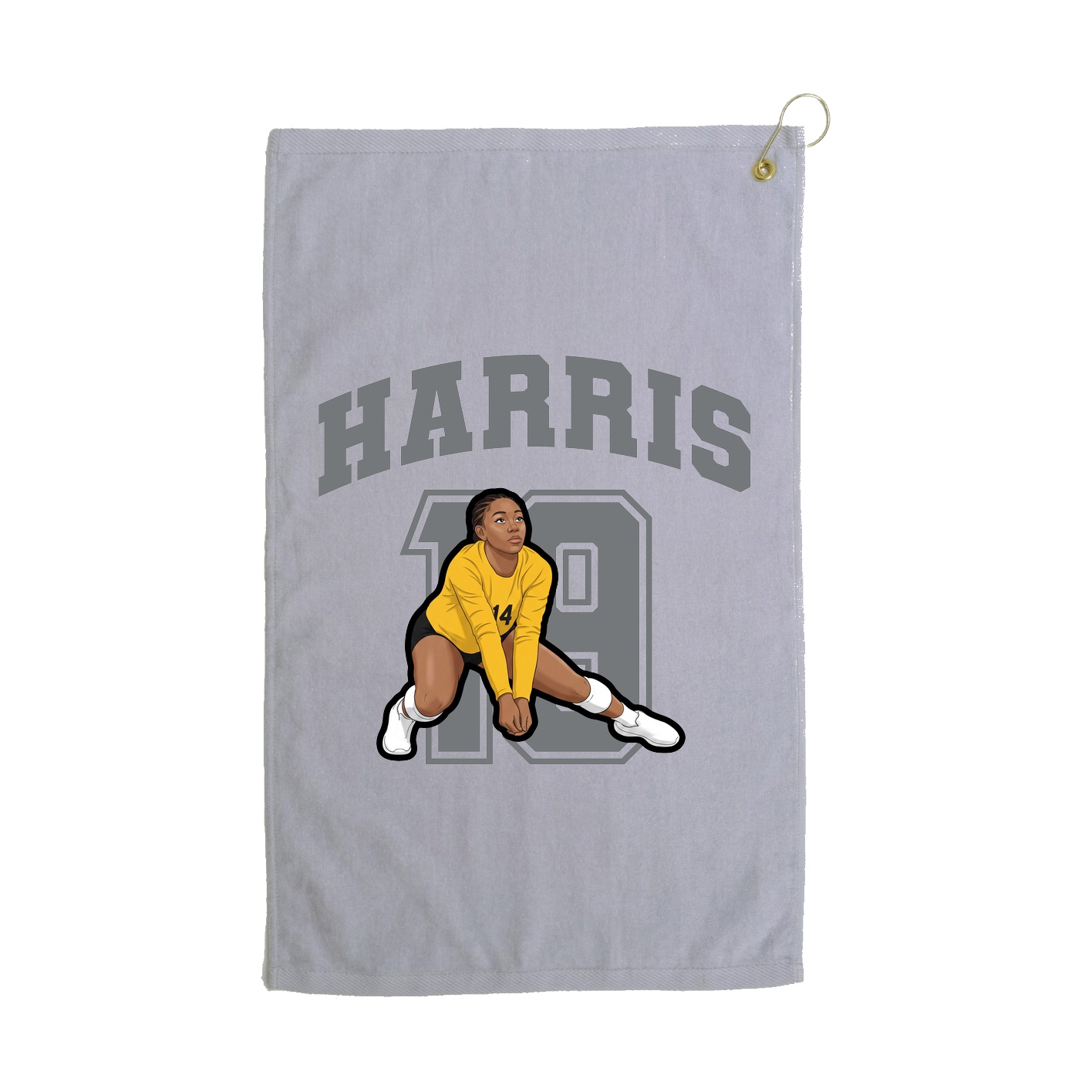 Golf Towel — Number in Grey