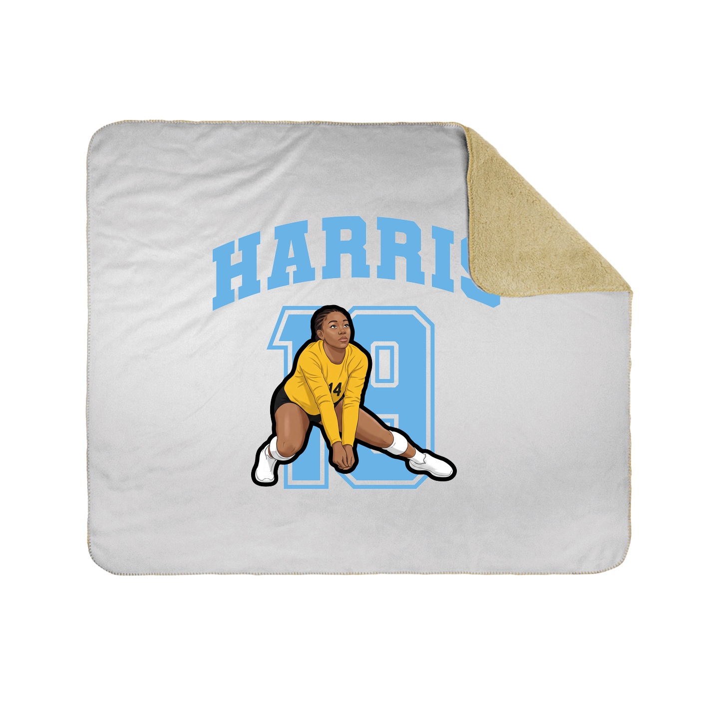 Throw Blanket — Number in White