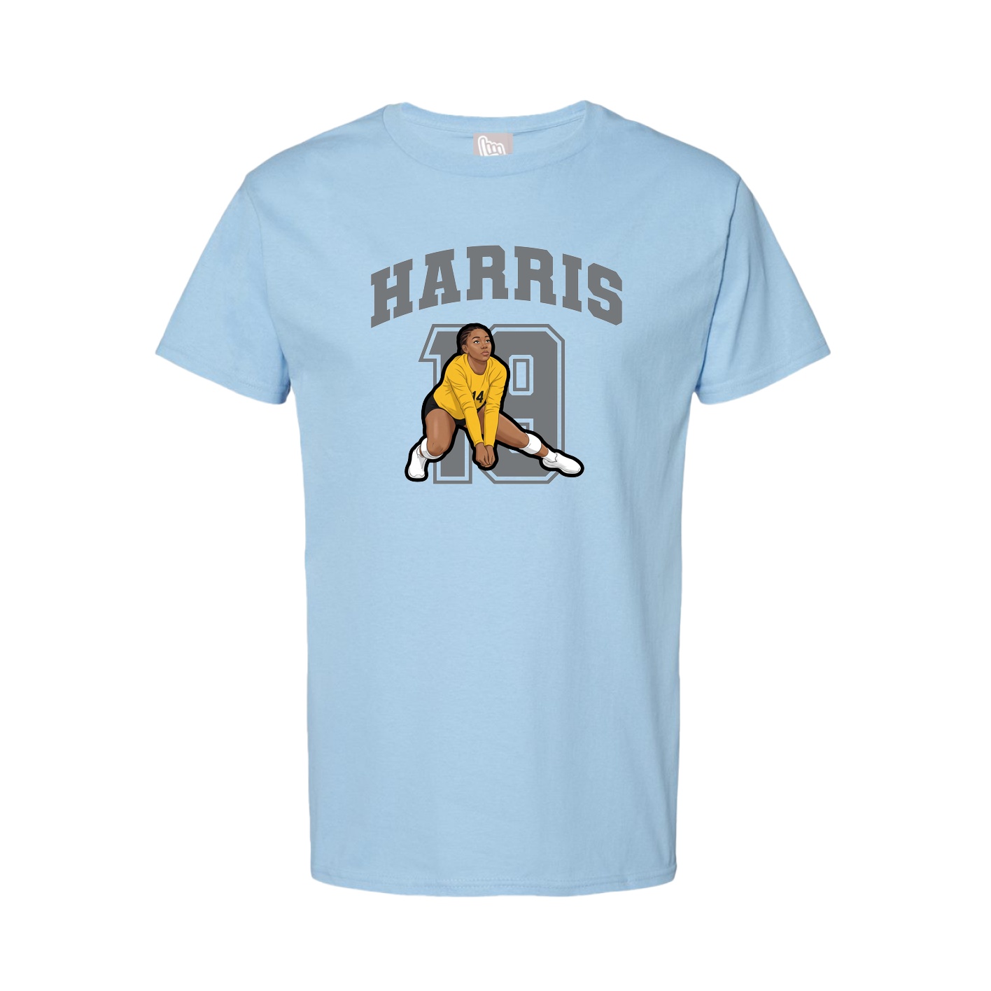 Youth Tee — Number in Light Blue
