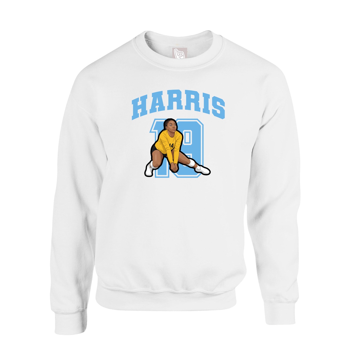 Fleece Crew — Number in White