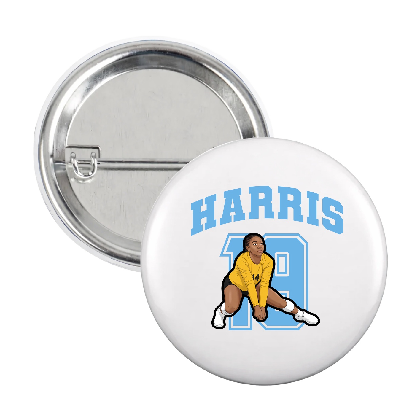 Game Day Button — Number in White