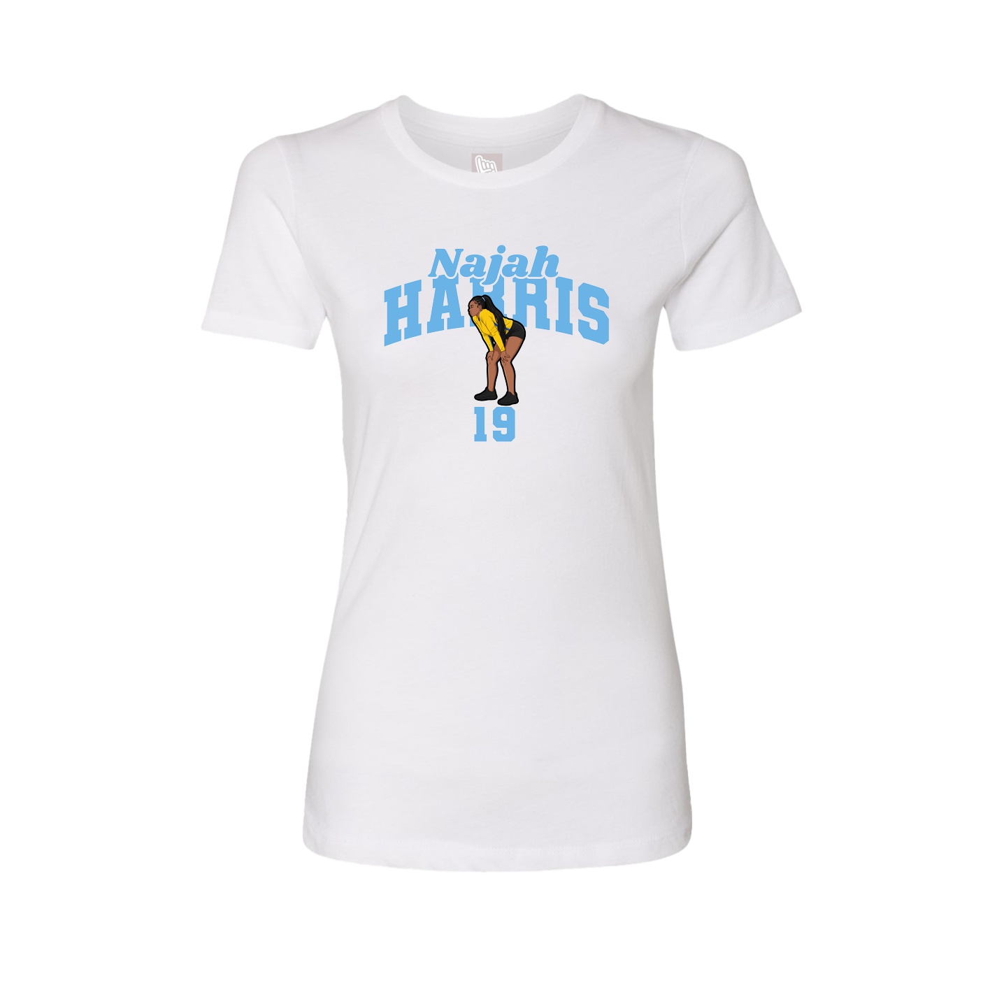 Fitted Women's Tee — Signature Arch in White