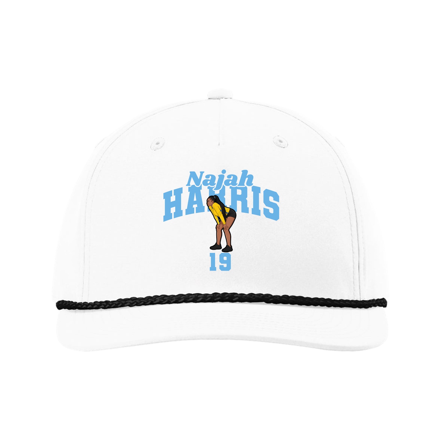 Five-Panel Classic Rope Cap — Signature Arch in White