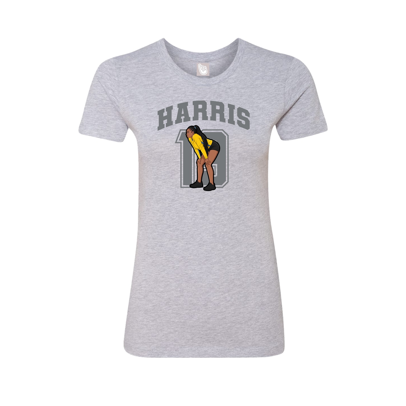 Fitted Women's Tee — Number in Grey