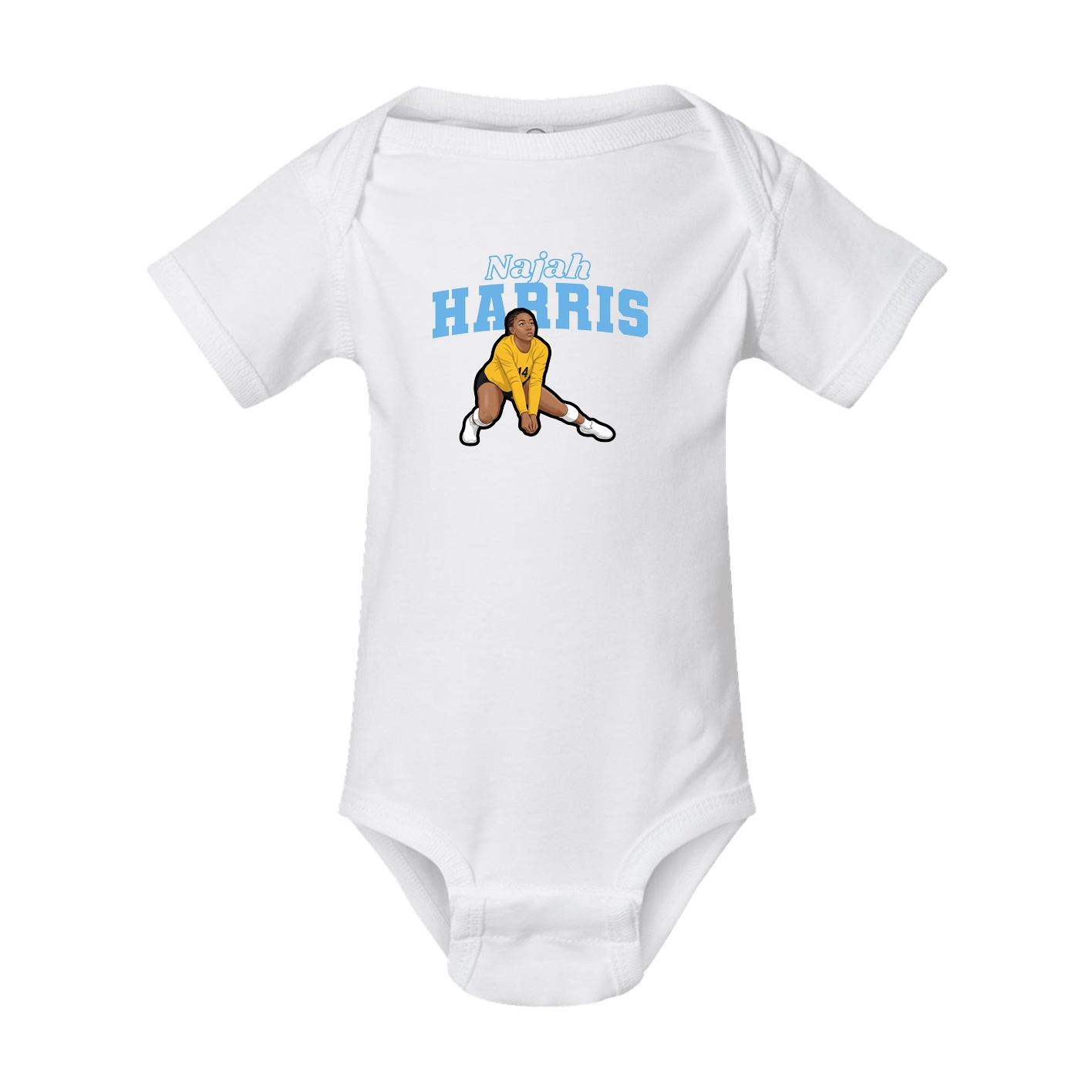 Baby Onesie — Name Arch in White
