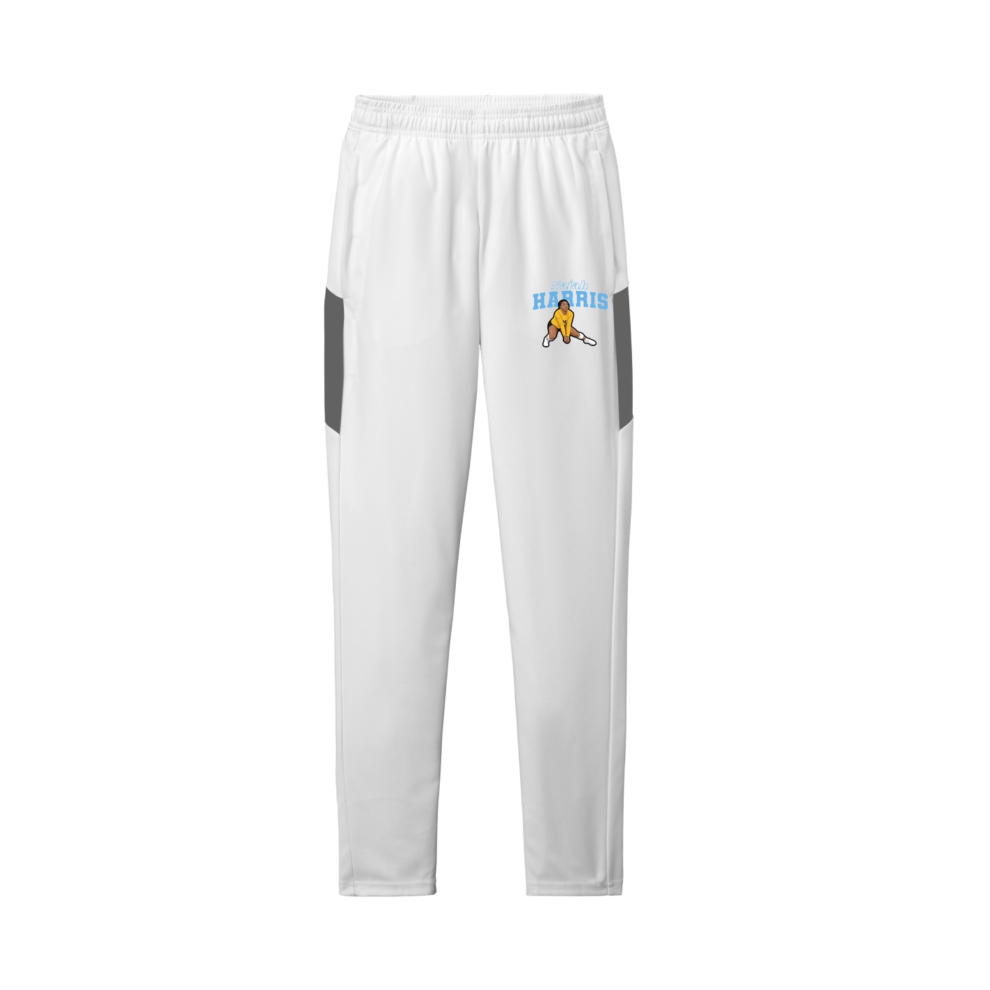 Team Travel Pant — Name Arch in White/Grey
