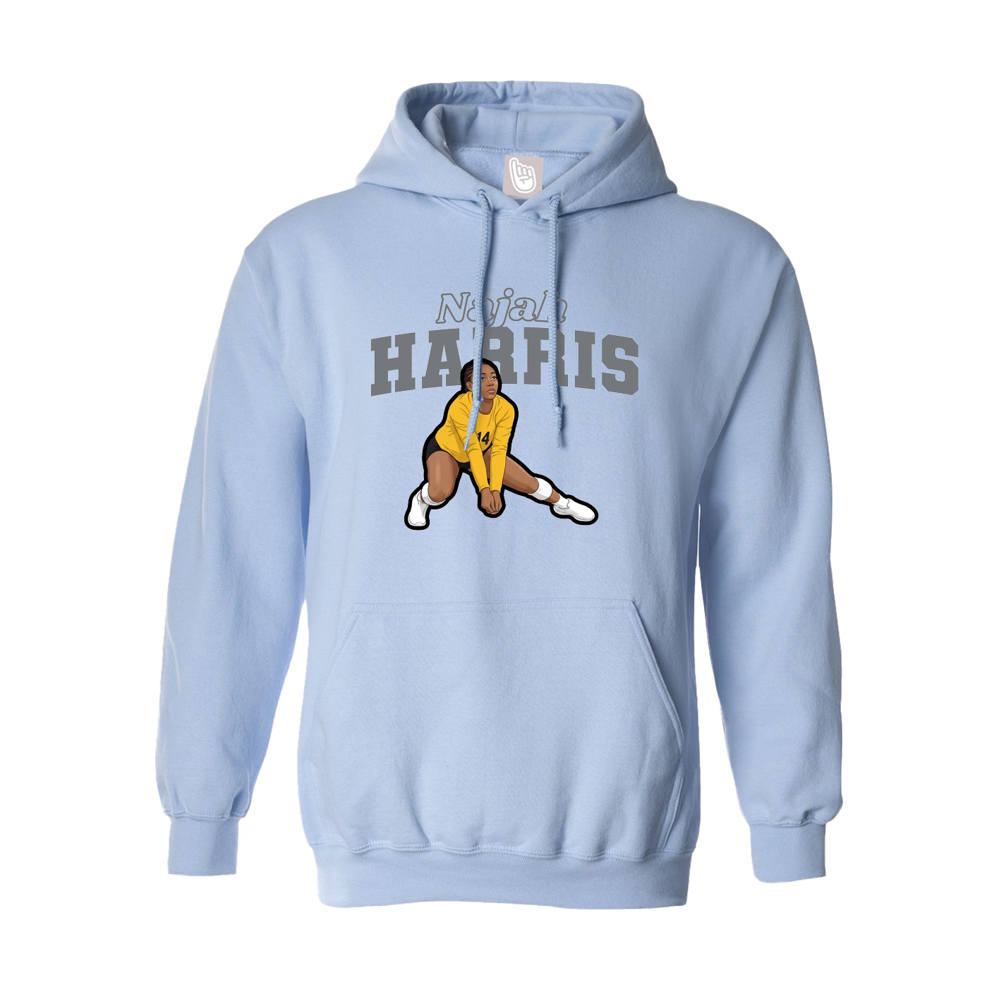 Hoodie — Name Arch in Light Blue