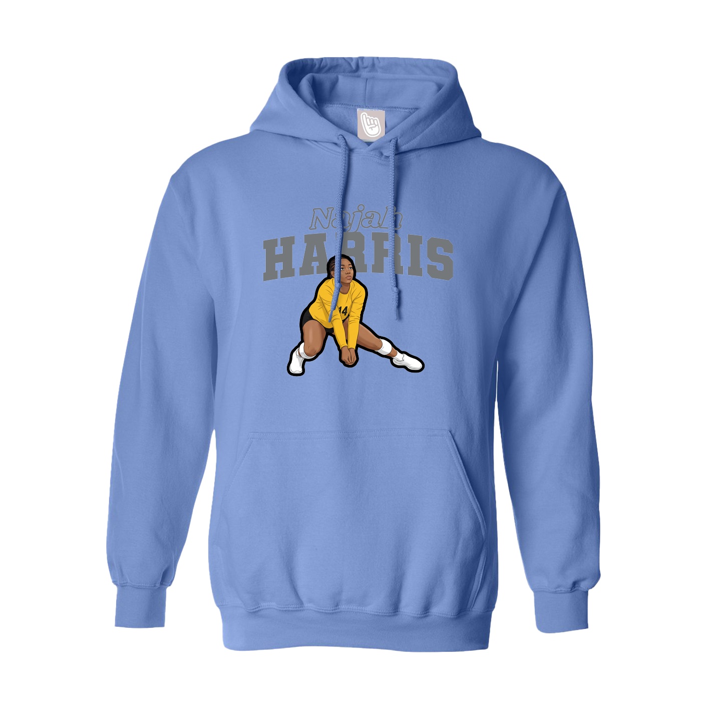 Youth Hoodie — Name Arch in Powder Blue