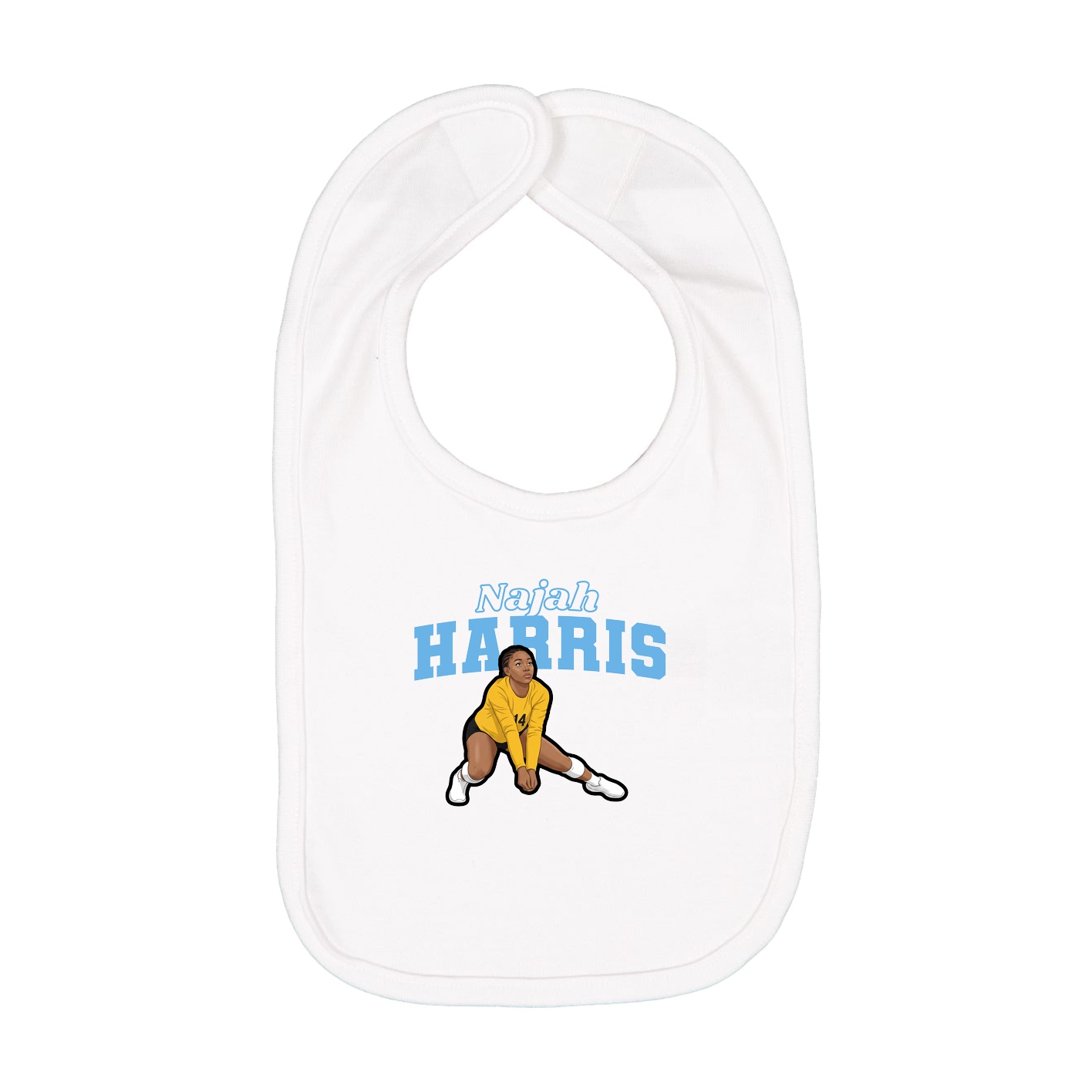 Infant Bib — Name Arch in White