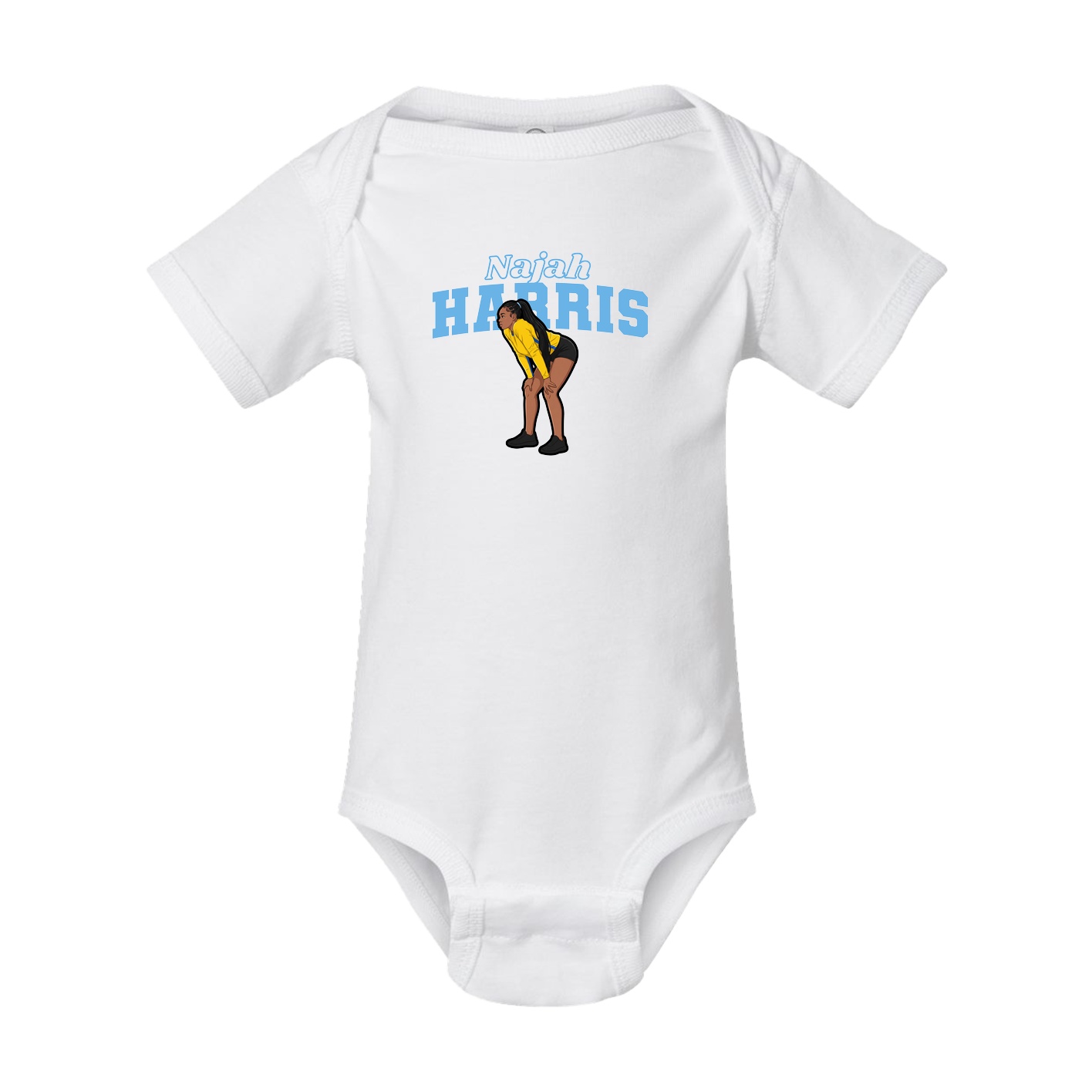 Baby Onesie — Name Arch in White