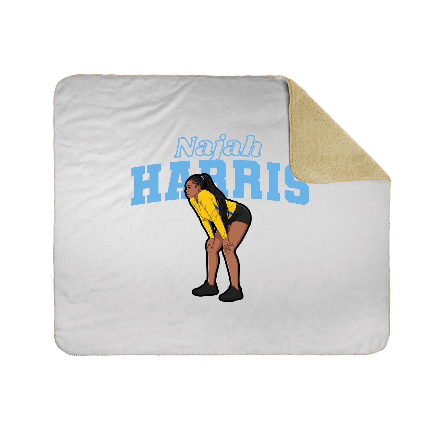 Throw Blanket — Name Arch in White