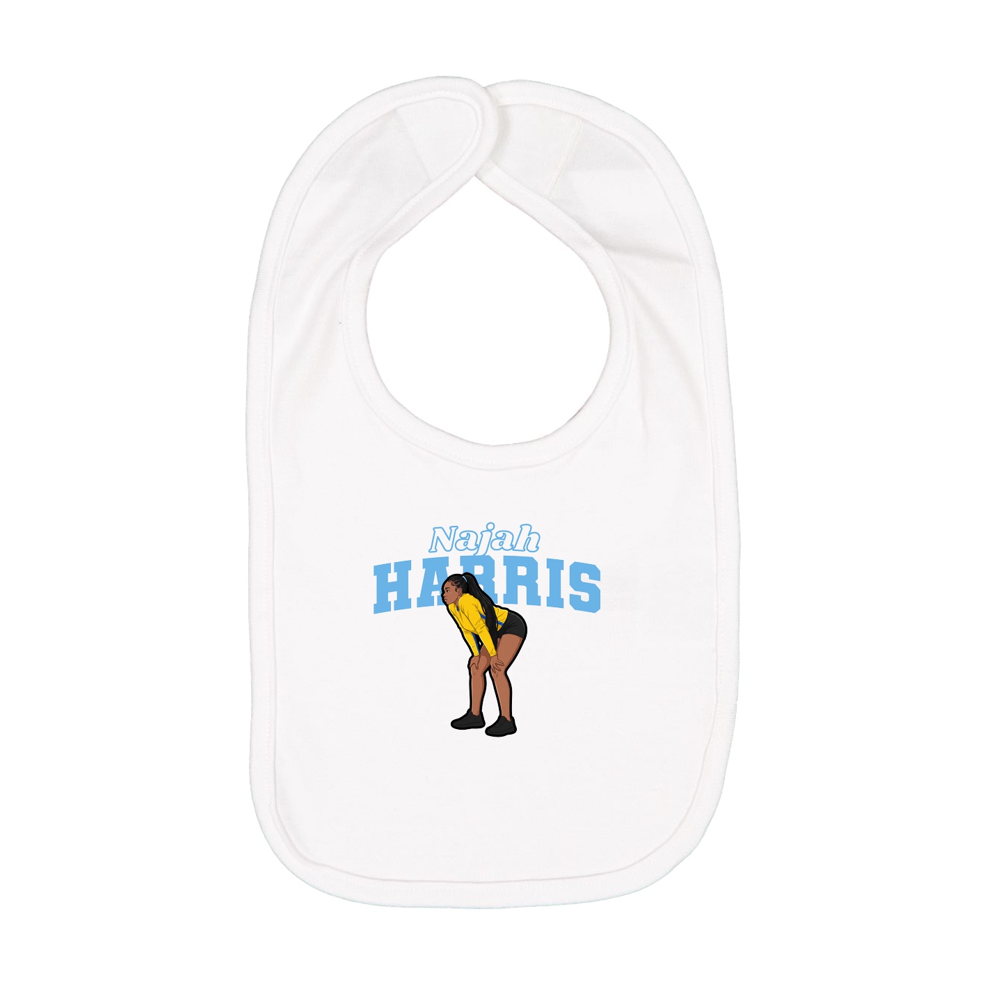 Infant Bib — Name Arch in White