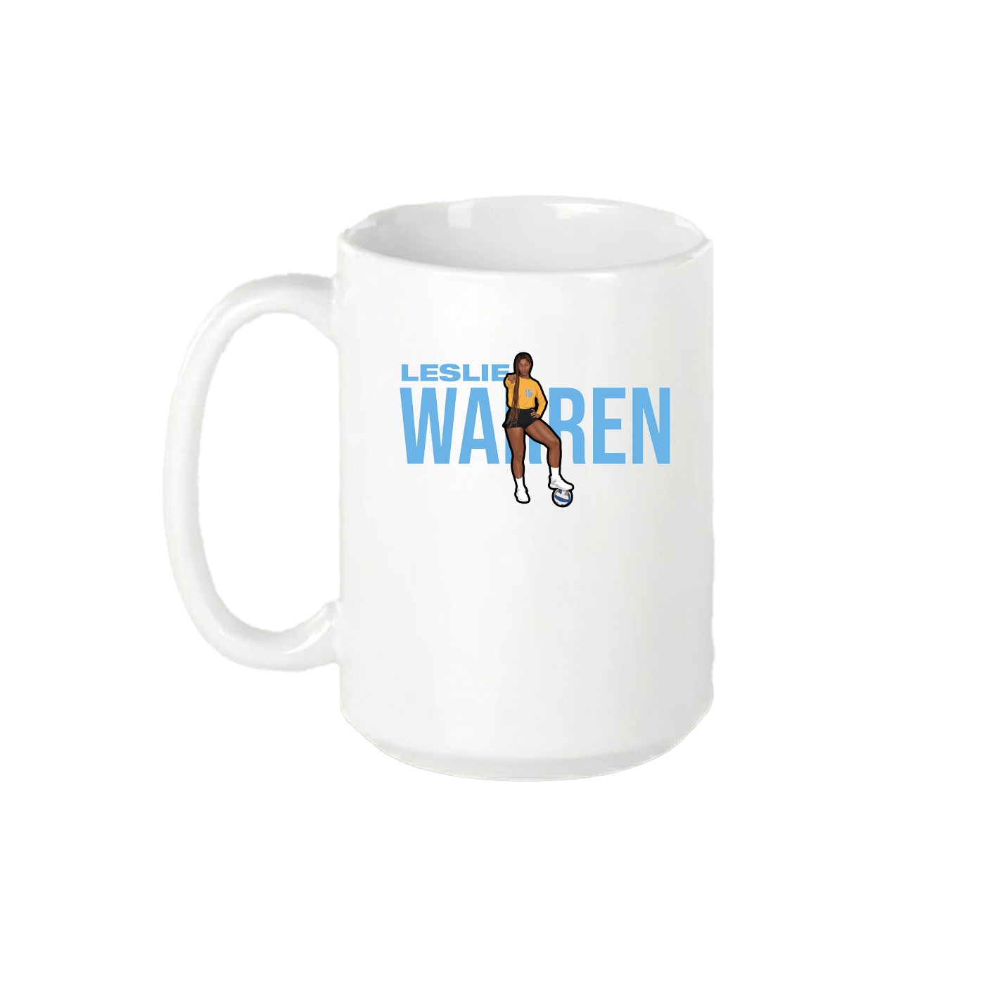 15oz Coffee Mug — Player Name in White