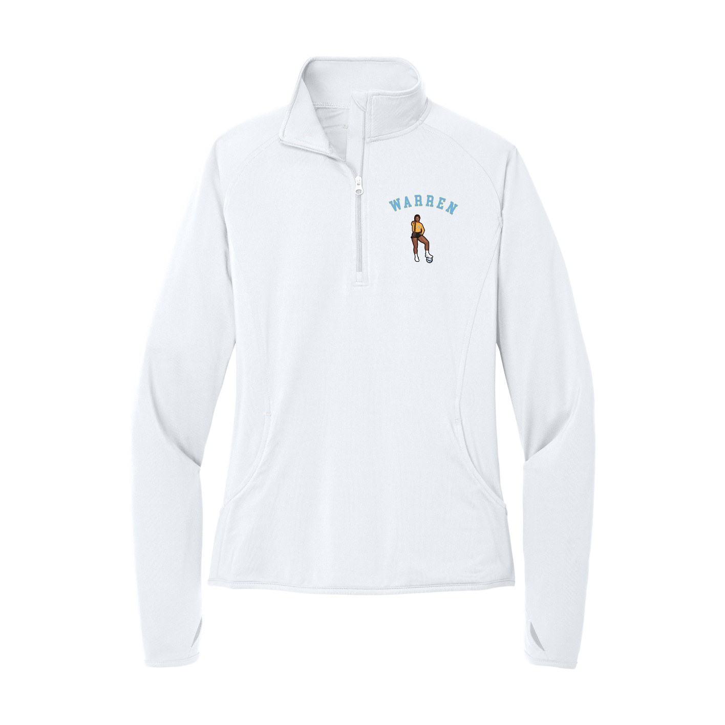 Women's Q-Zip Pullover — Shirsey Arch in White
