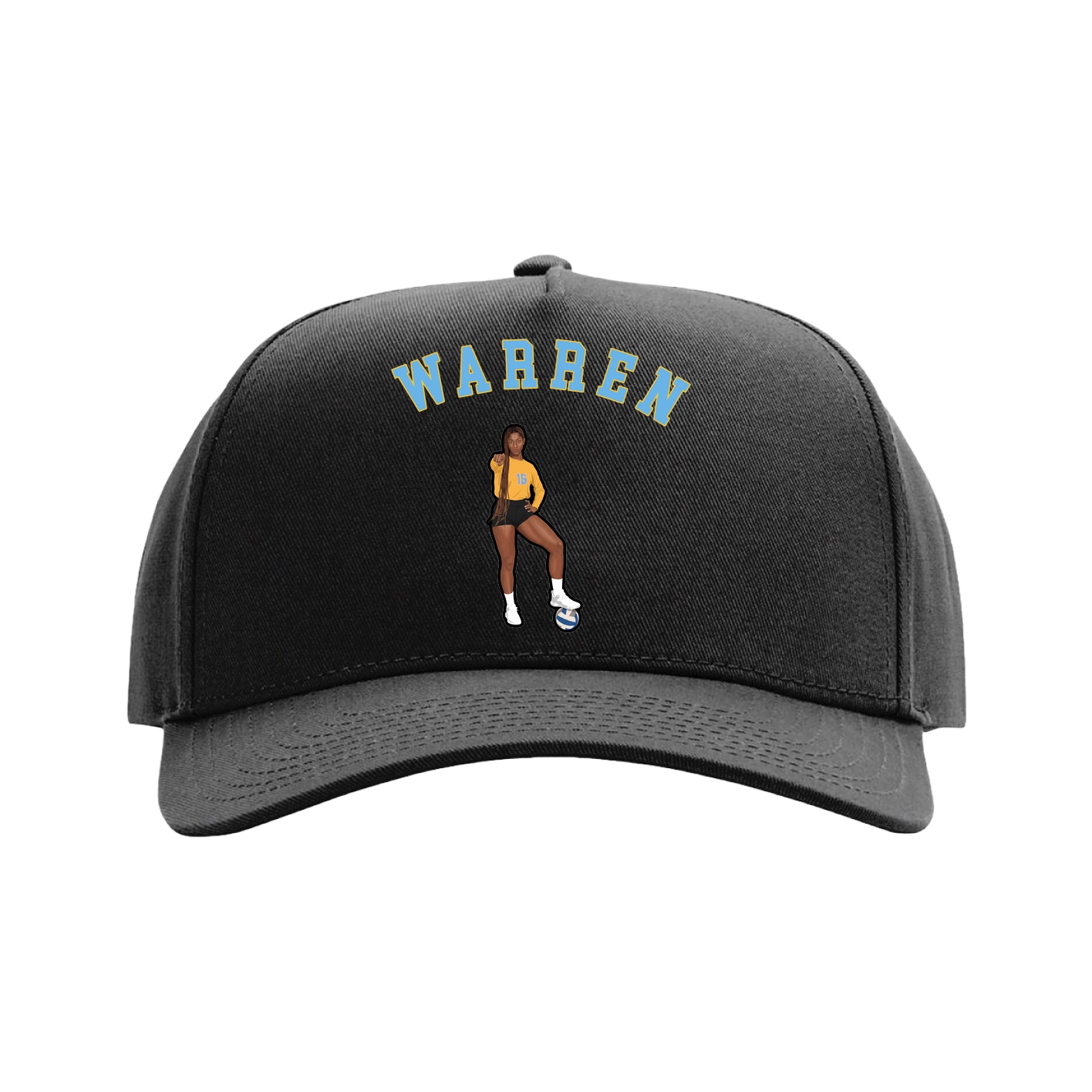 Full Fabric Five-Panel Champ Cap — Shirsey Arch in Black