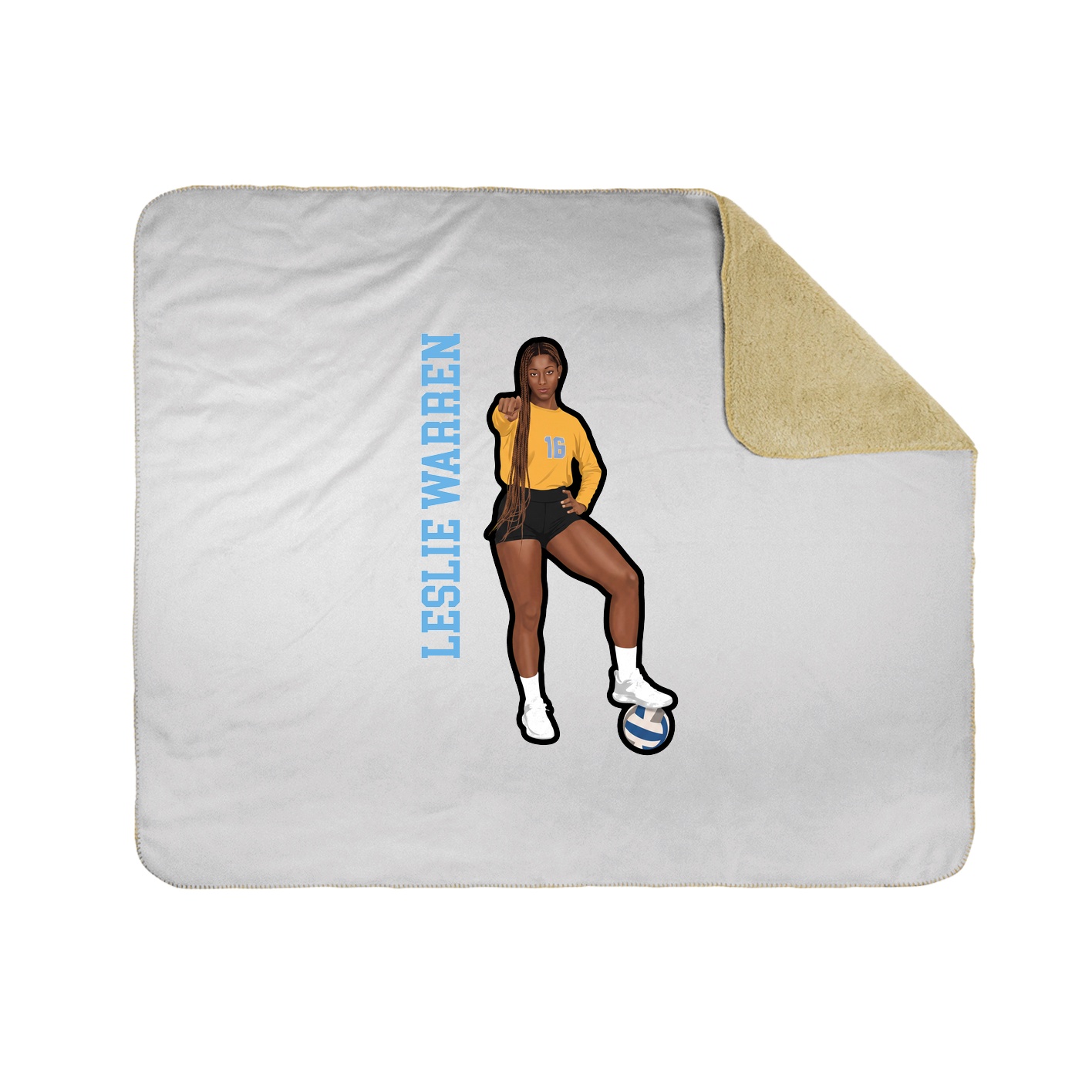 Throw Blanket — Name Vertical in White
