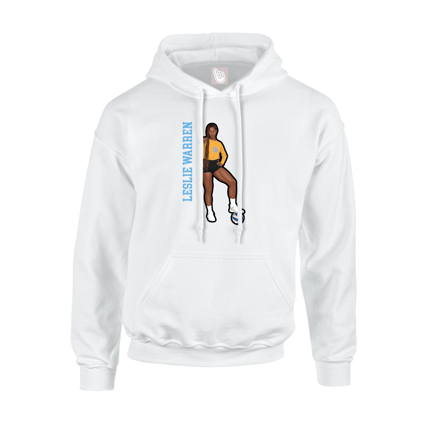 Youth Hoodie — Name Vertical in White