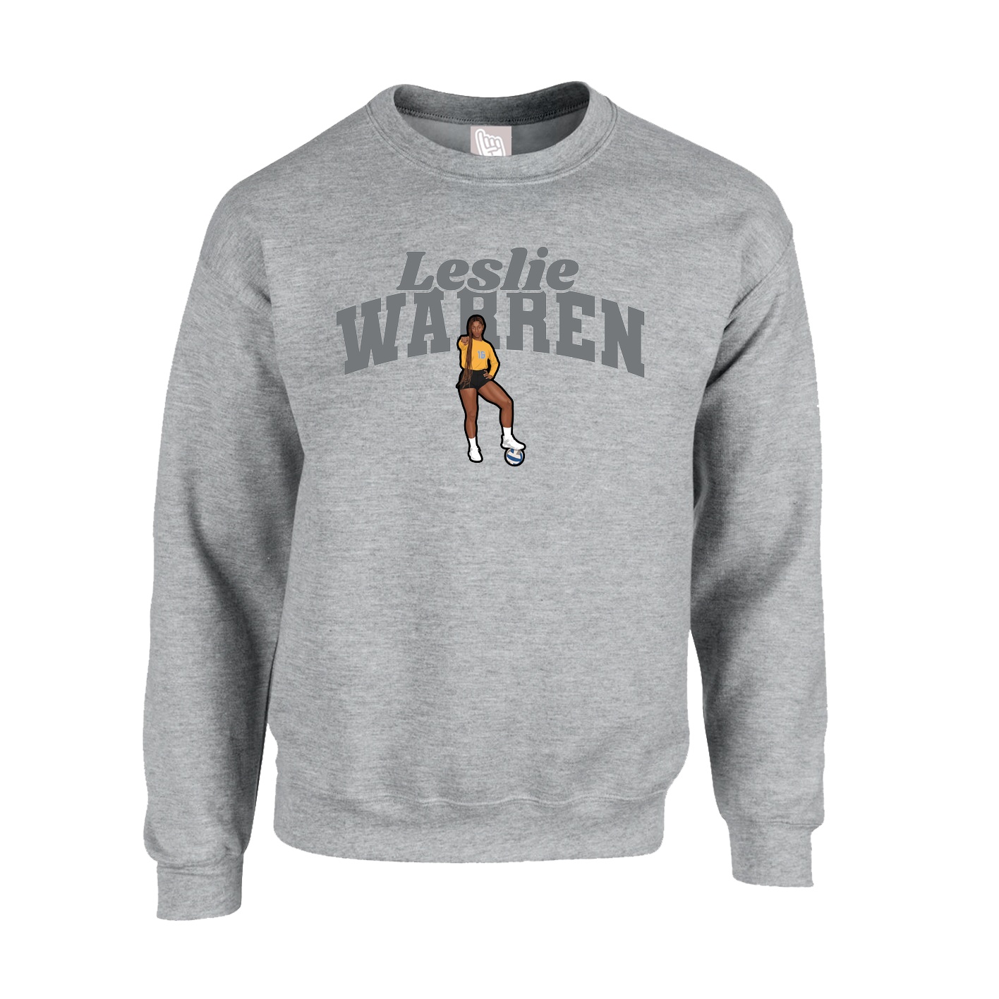 Fleece Crew — Signature Arch in Grey