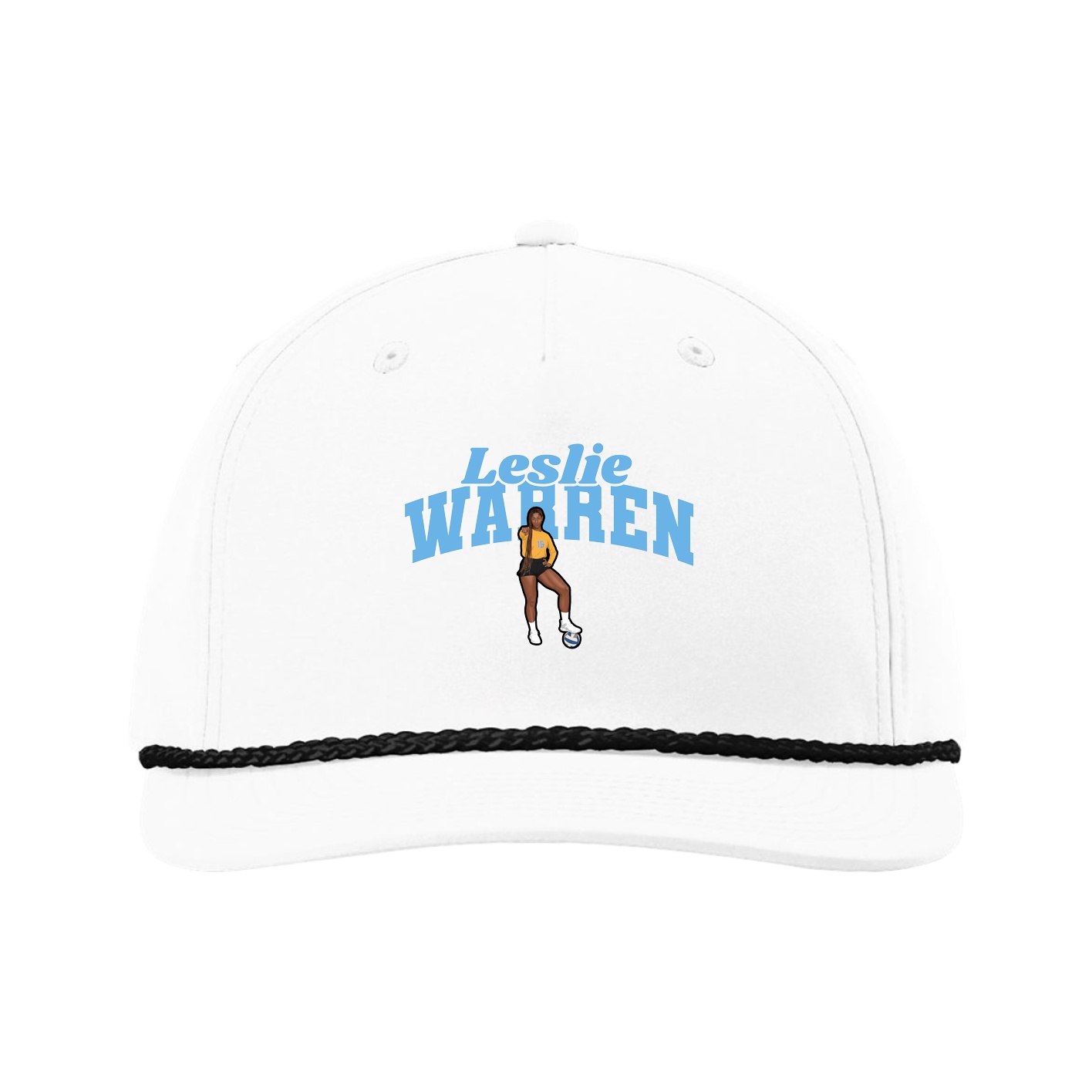 Five-Panel Classic Rope Cap — Signature Arch in White