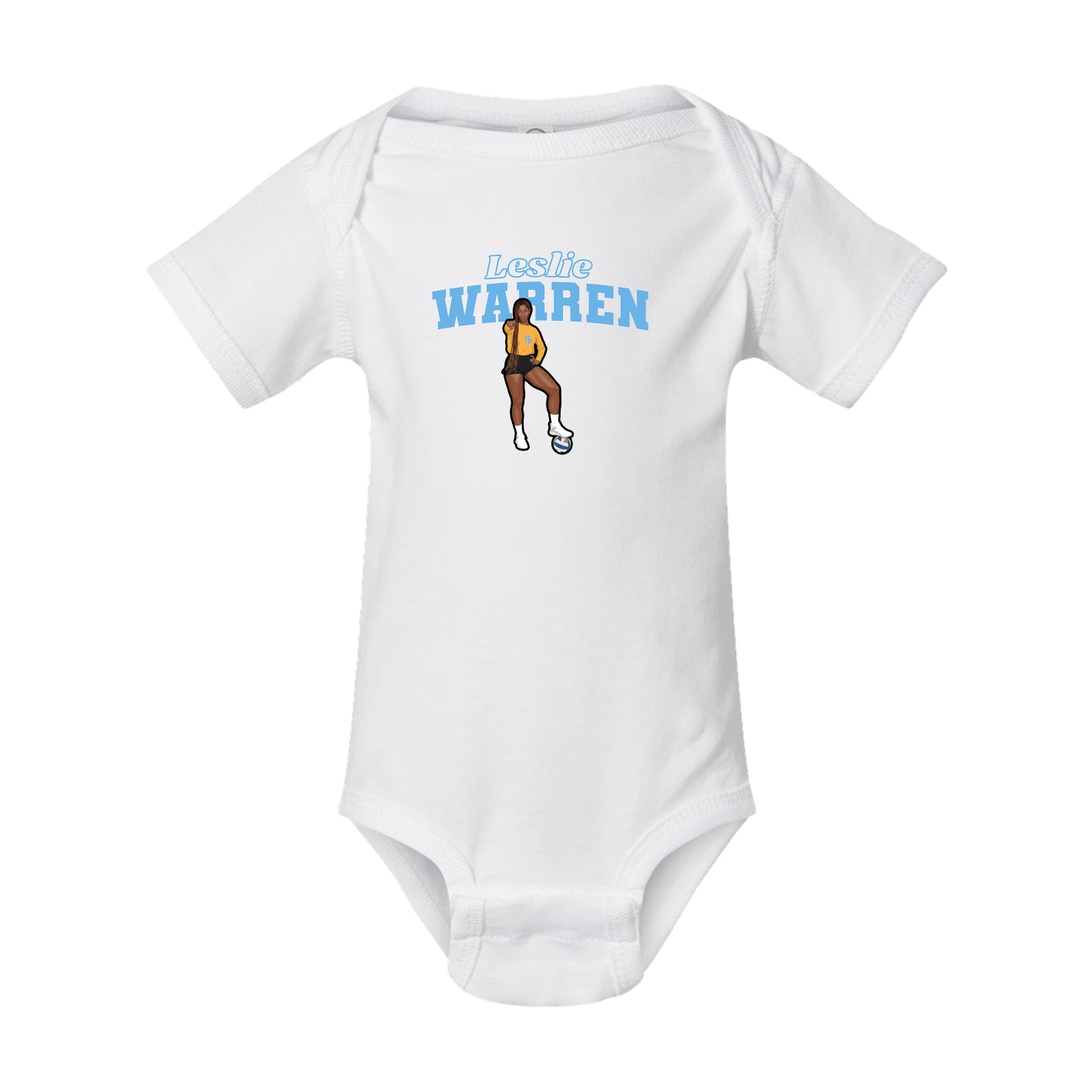 Baby Onesie — Name Arch in White
