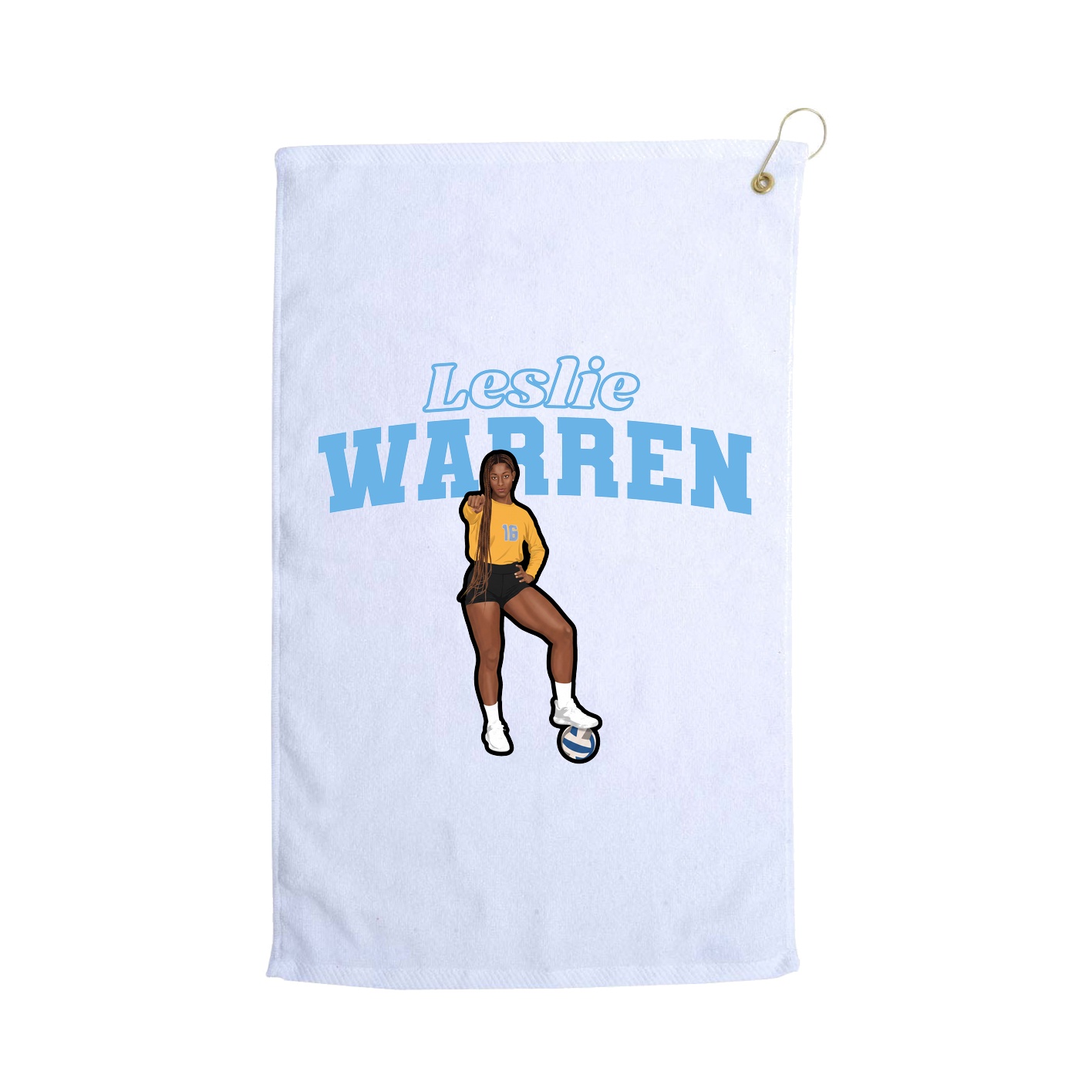 Golf Towel — Name Arch in White