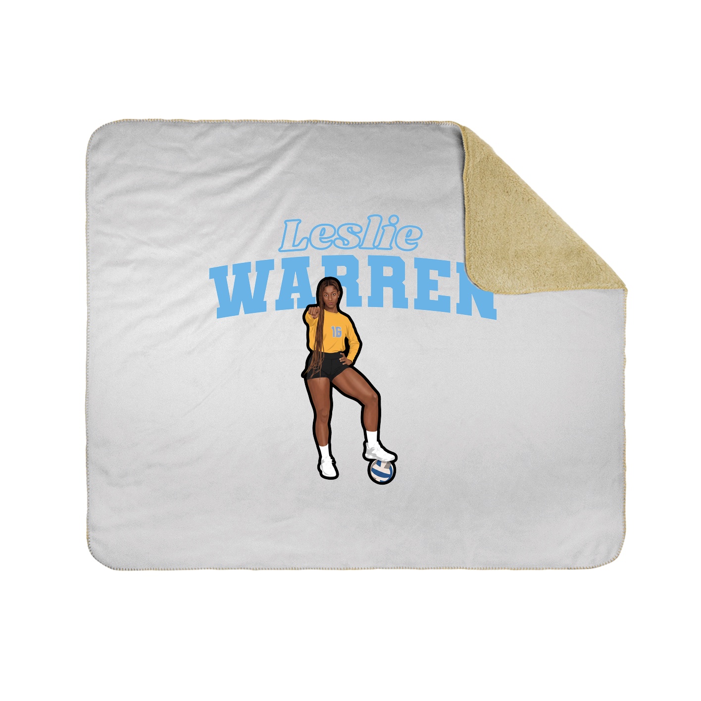 Throw Blanket — Name Arch in White